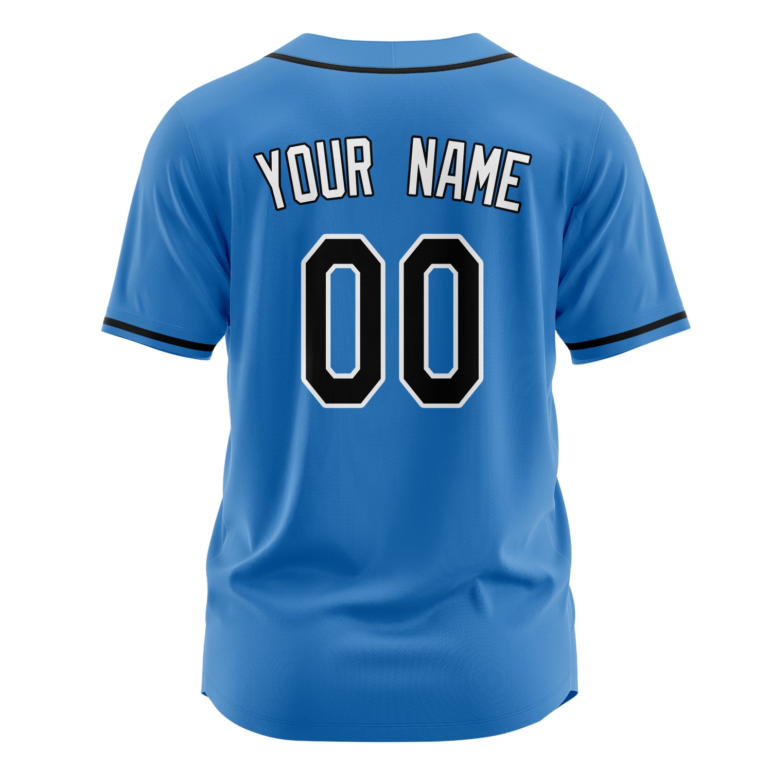 Benutzerdefiniertes Professionelles Puderblau Schwarz Baseballtrikot