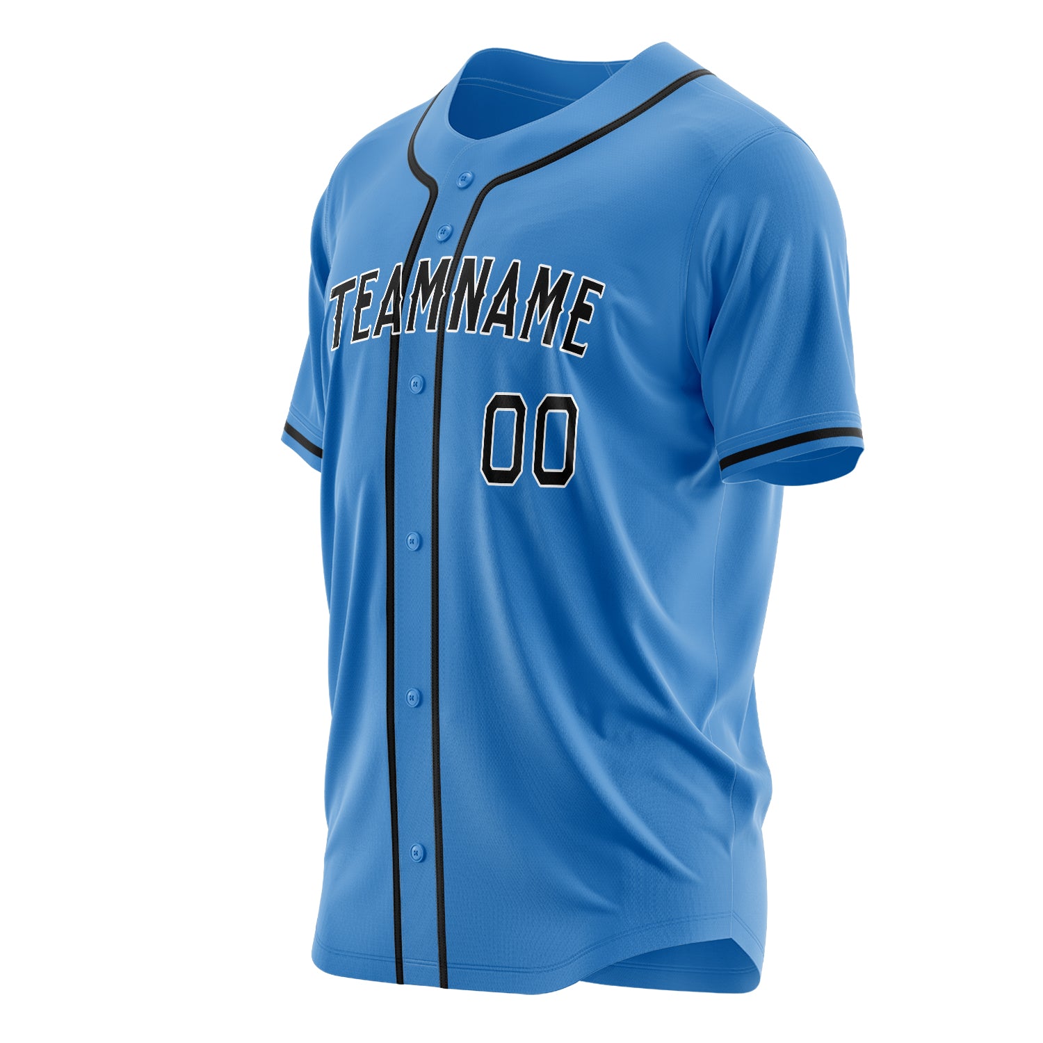 Benutzerdefiniertes Professionelles Puderblau Schwarz Baseballtrikot