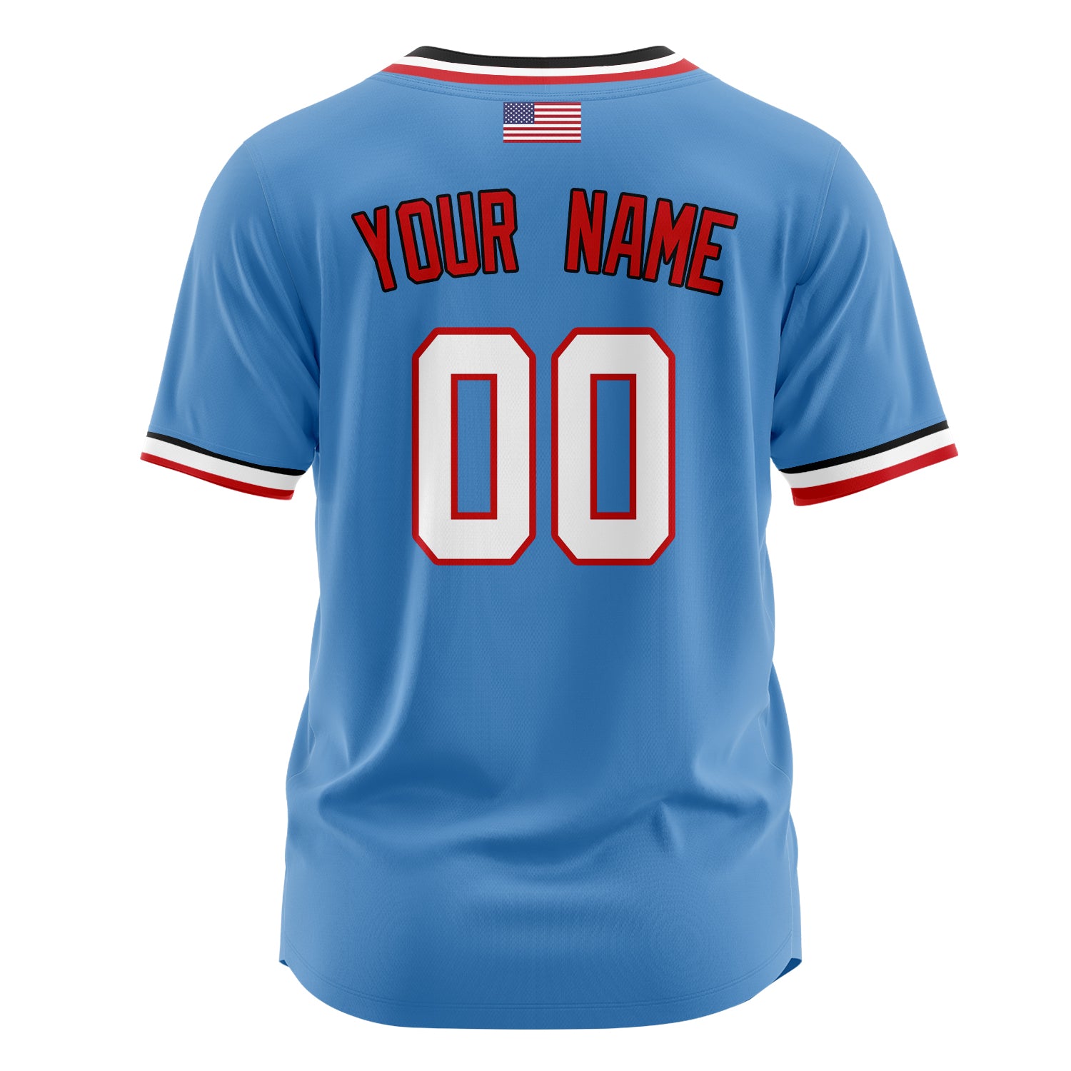 Benutzerdefiniertes Professionelles Puderblau Weiß Baseballtrikot