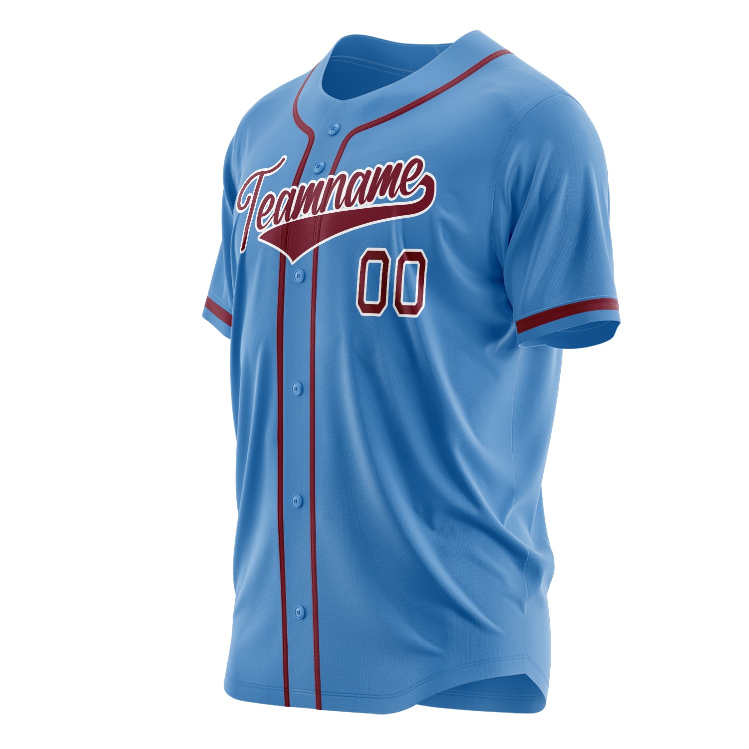Benutzerdefiniertes Professionelles Puderblau Karmesinrot Baseballtrikot