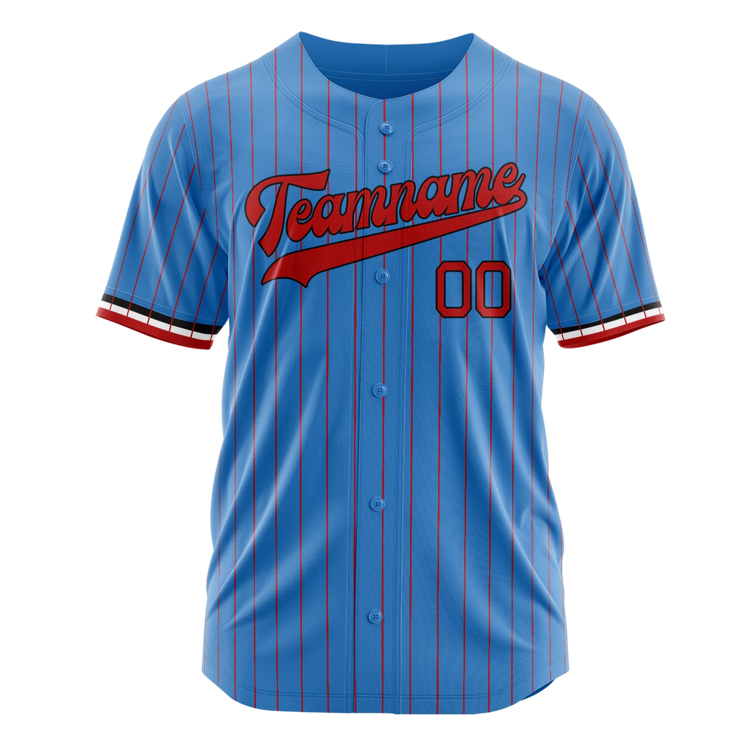 Custom Professional Powder Blue Red Baseball Jersey