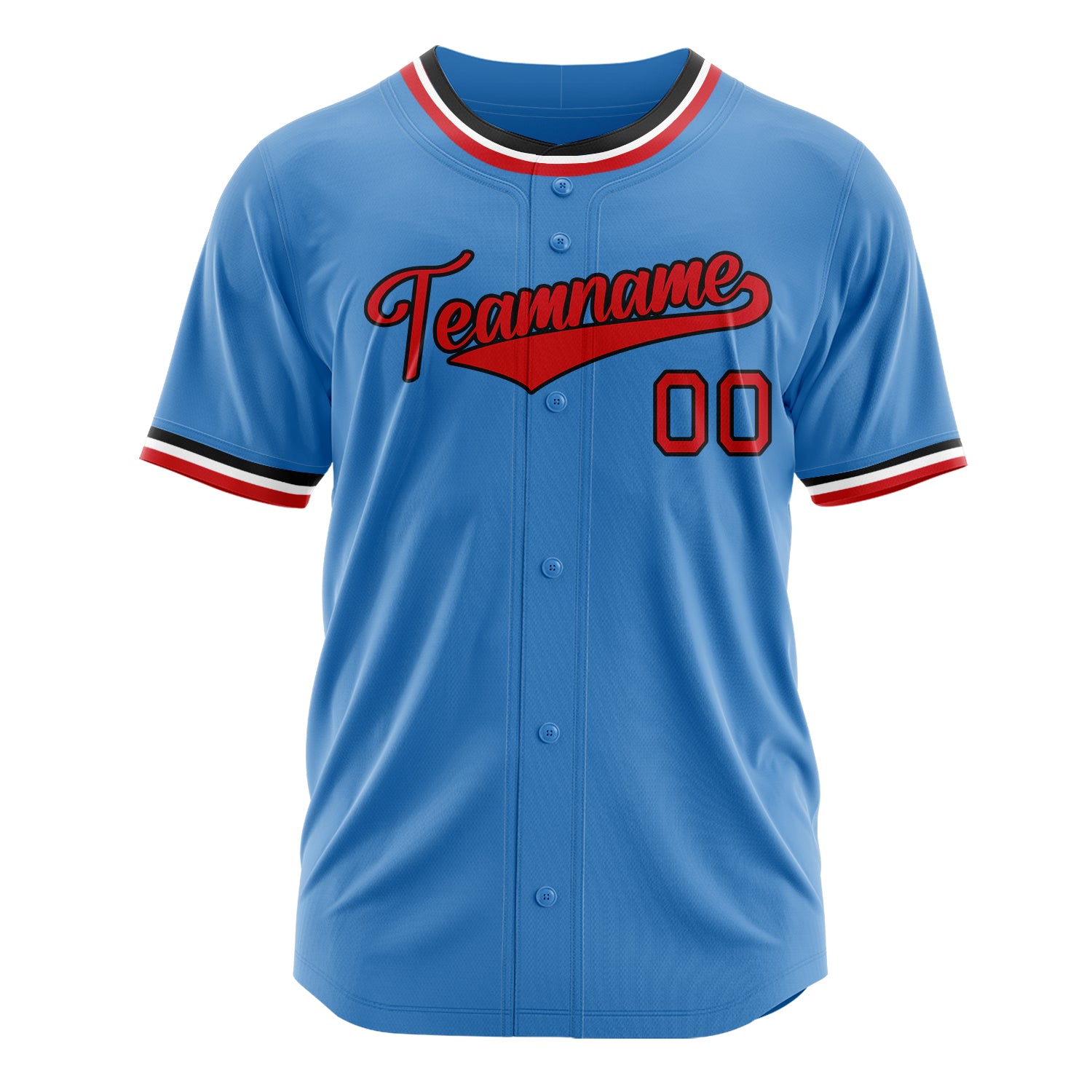 Custom Professional Powder Blue Red Baseball Jersey