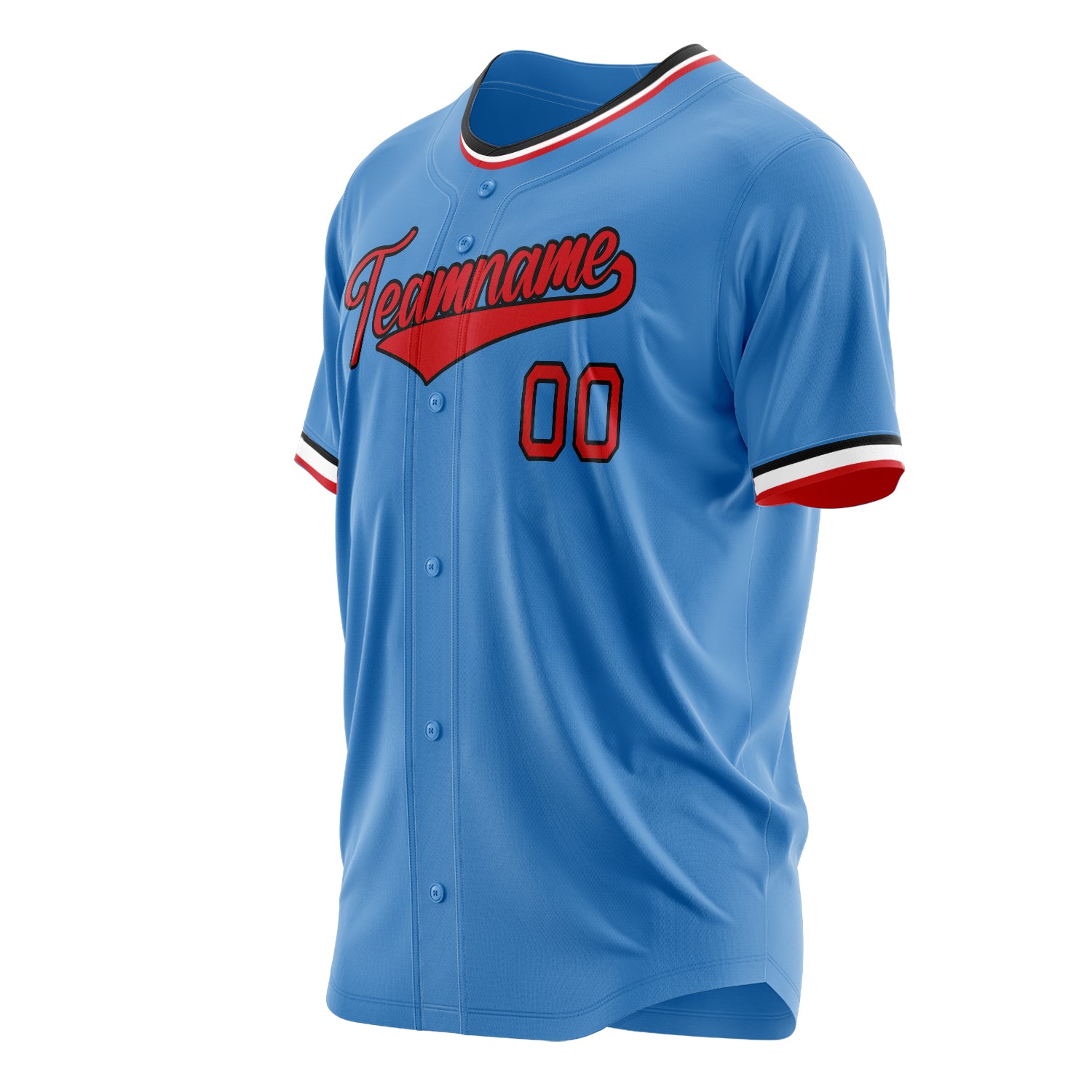 Benutzerdefiniertes Professionelles Puderblau Rot Baseballtrikot