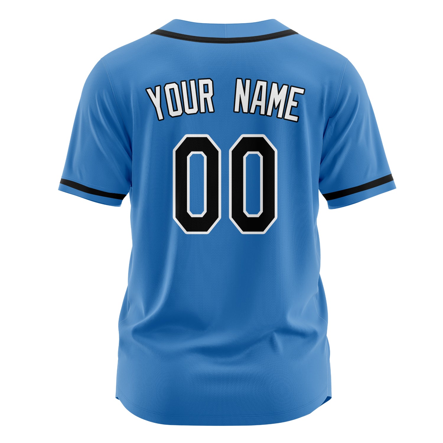 Benutzerdefiniertes Professionelles Puderblau Schwarz Baseballtrikot