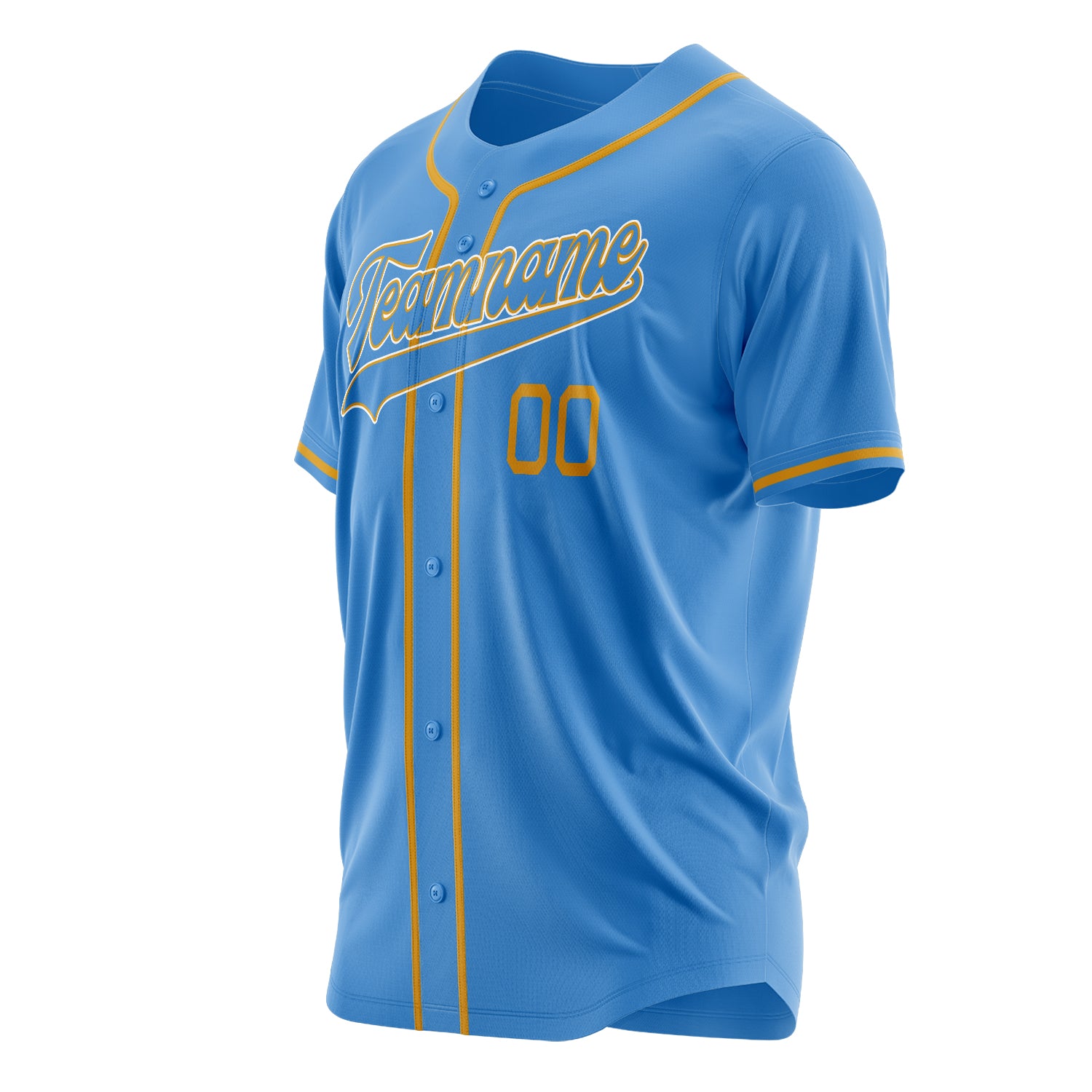 Benutzerdefiniertes Professionelles Puderblau Gold Baseballtrikot