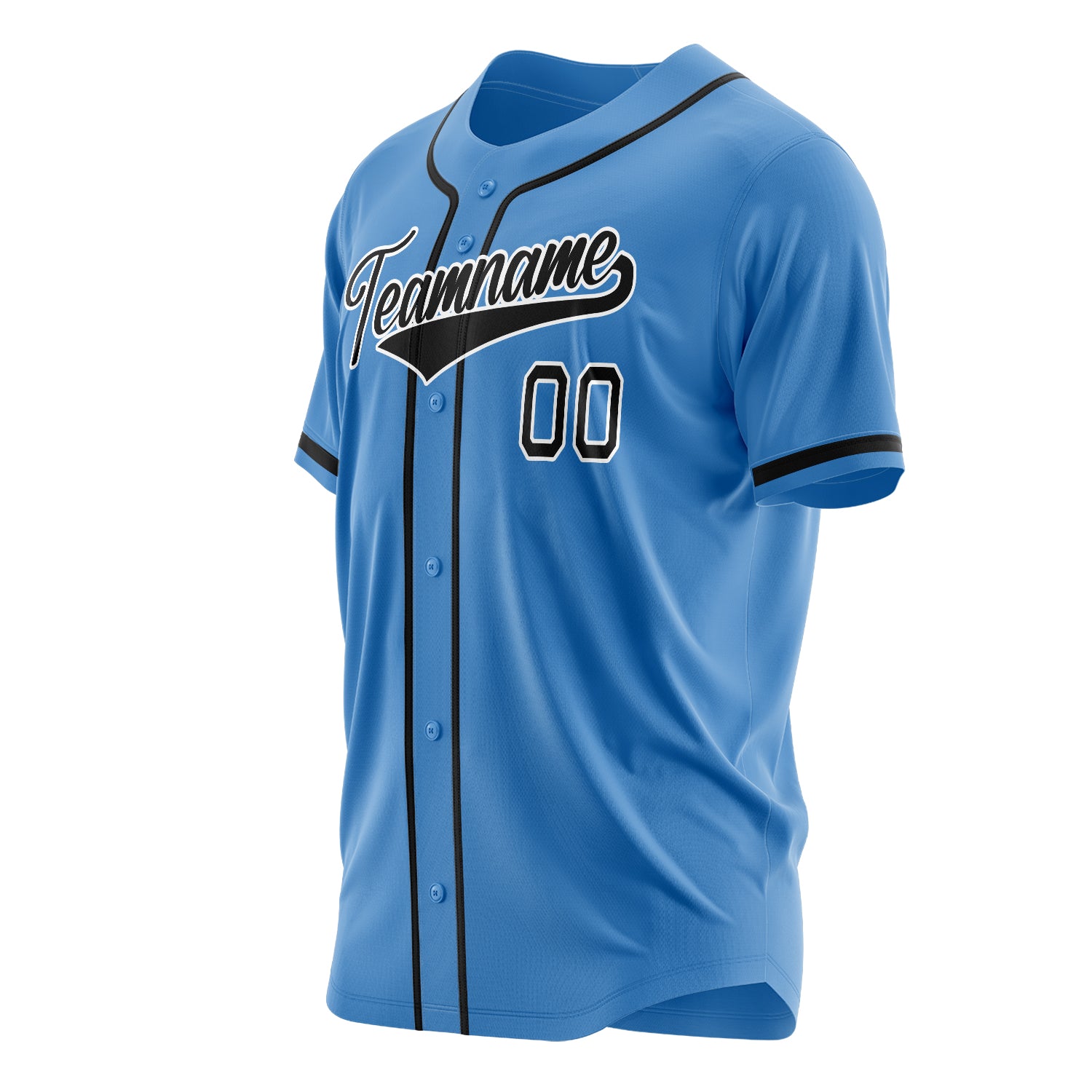 Benutzerdefiniertes Professionelles Puderblau Schwarz Baseballtrikot