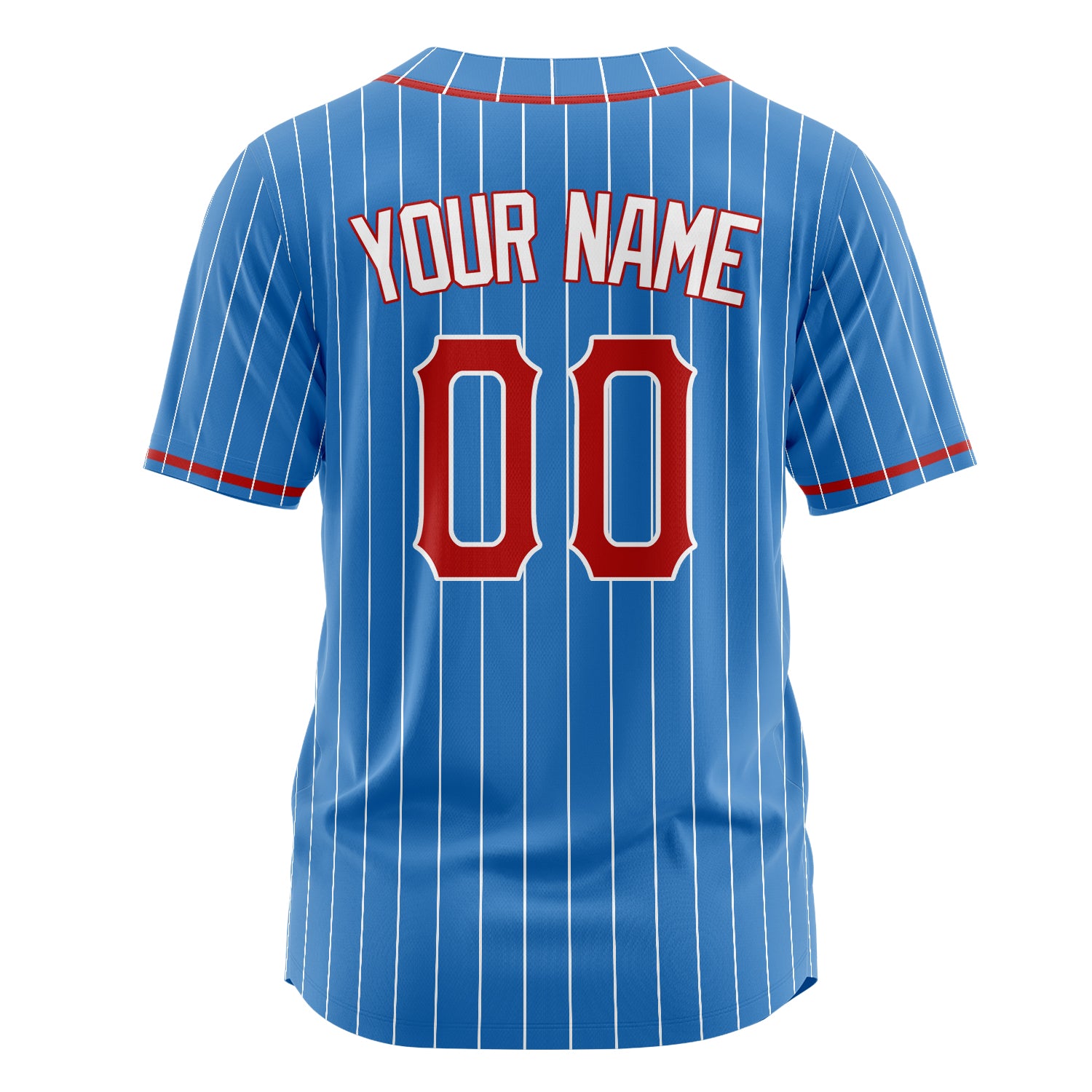 Custom Professional Powder Blue Red Baseball Jersey
