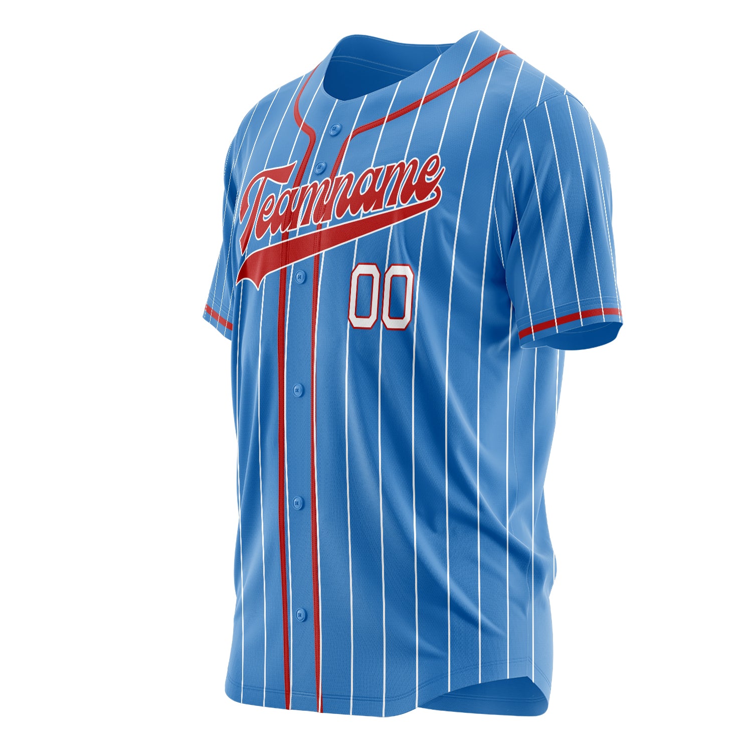 Custom Professional Powder Blue Red Baseball Jersey