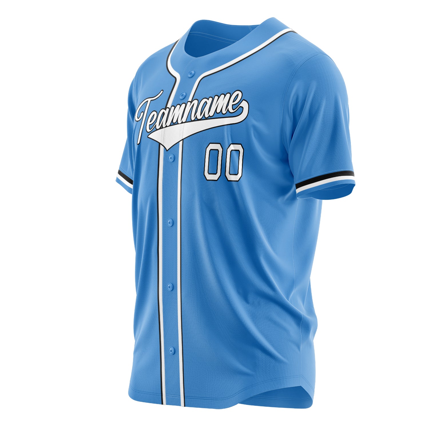 Benutzerdefiniertes Professionelles Puderblau Weiß Baseballtrikot