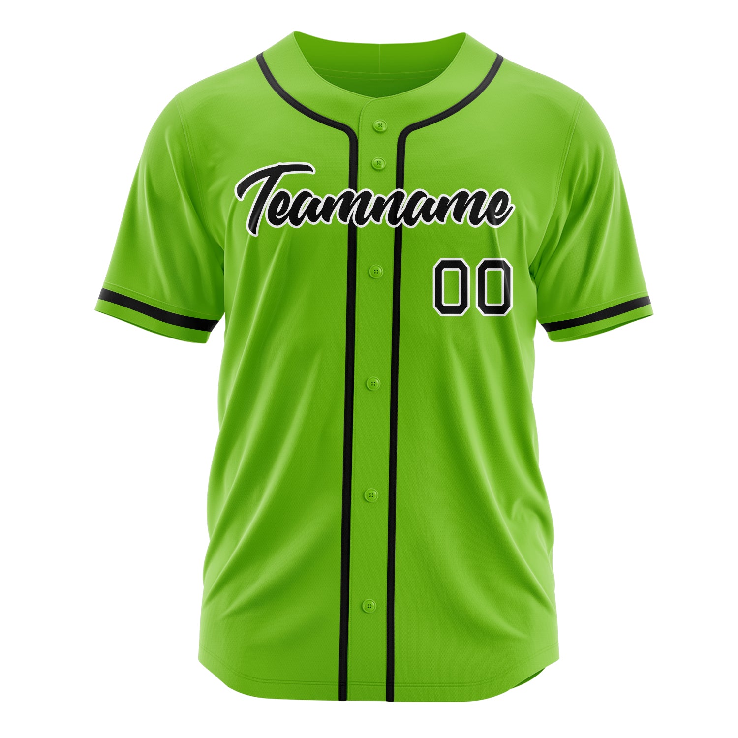 Benutzerdefiniertes Professionelles Neongrün Schwarz Baseballtrikot