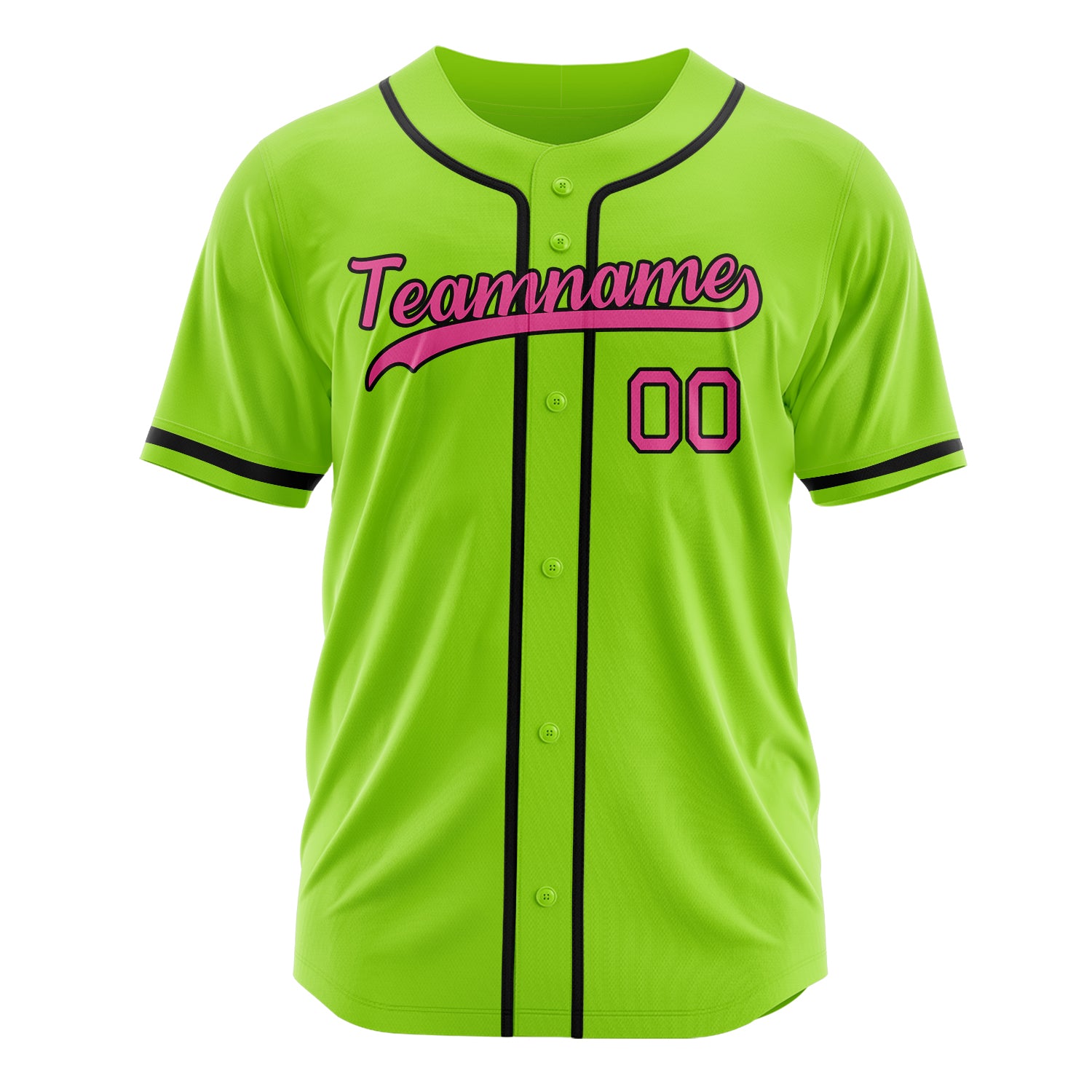 Benutzerdefiniertes Professionelles Neongrün Rosa Baseballtrikot