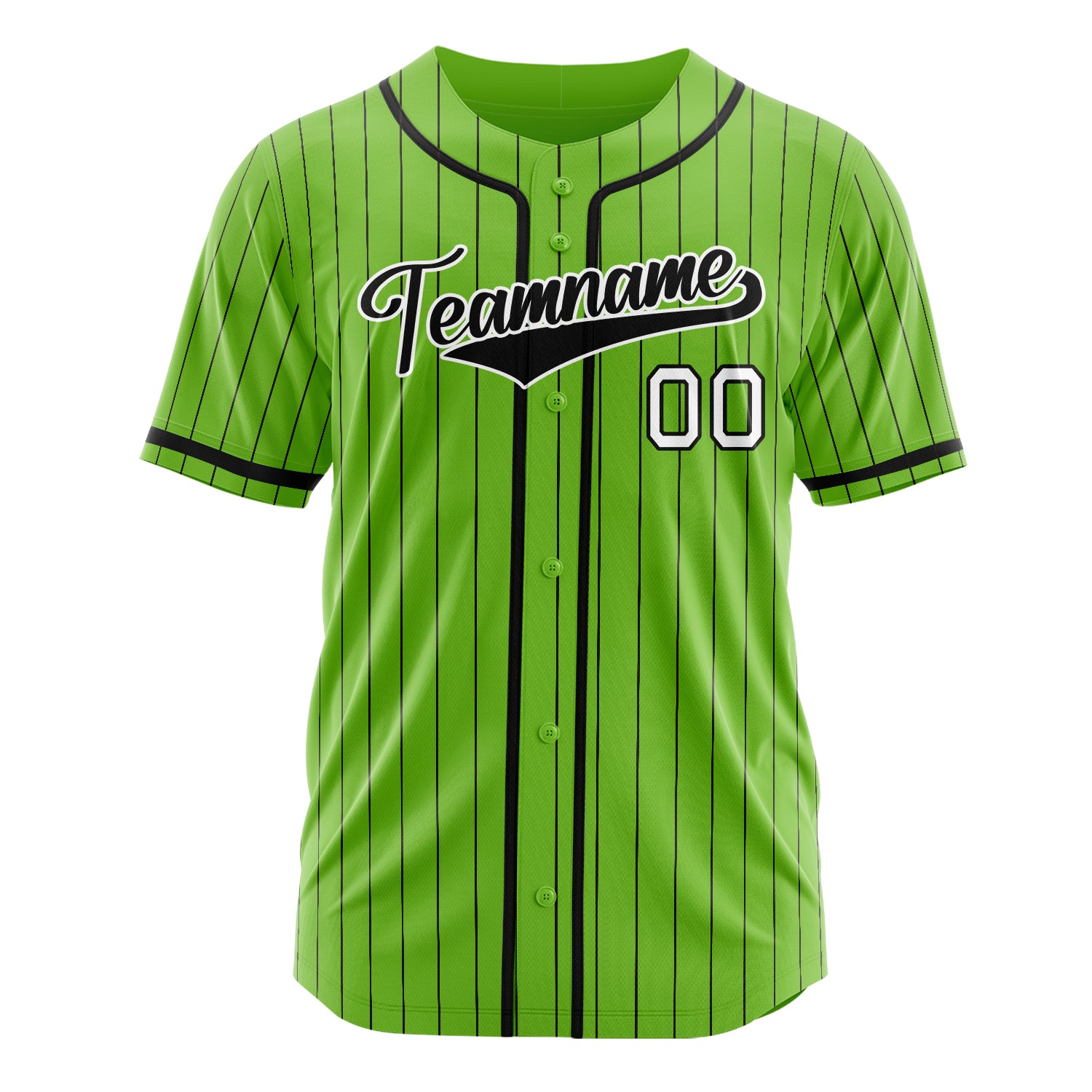 Benutzerdefiniertes Professionelles Neongrün Schwarz Baseballtrikot