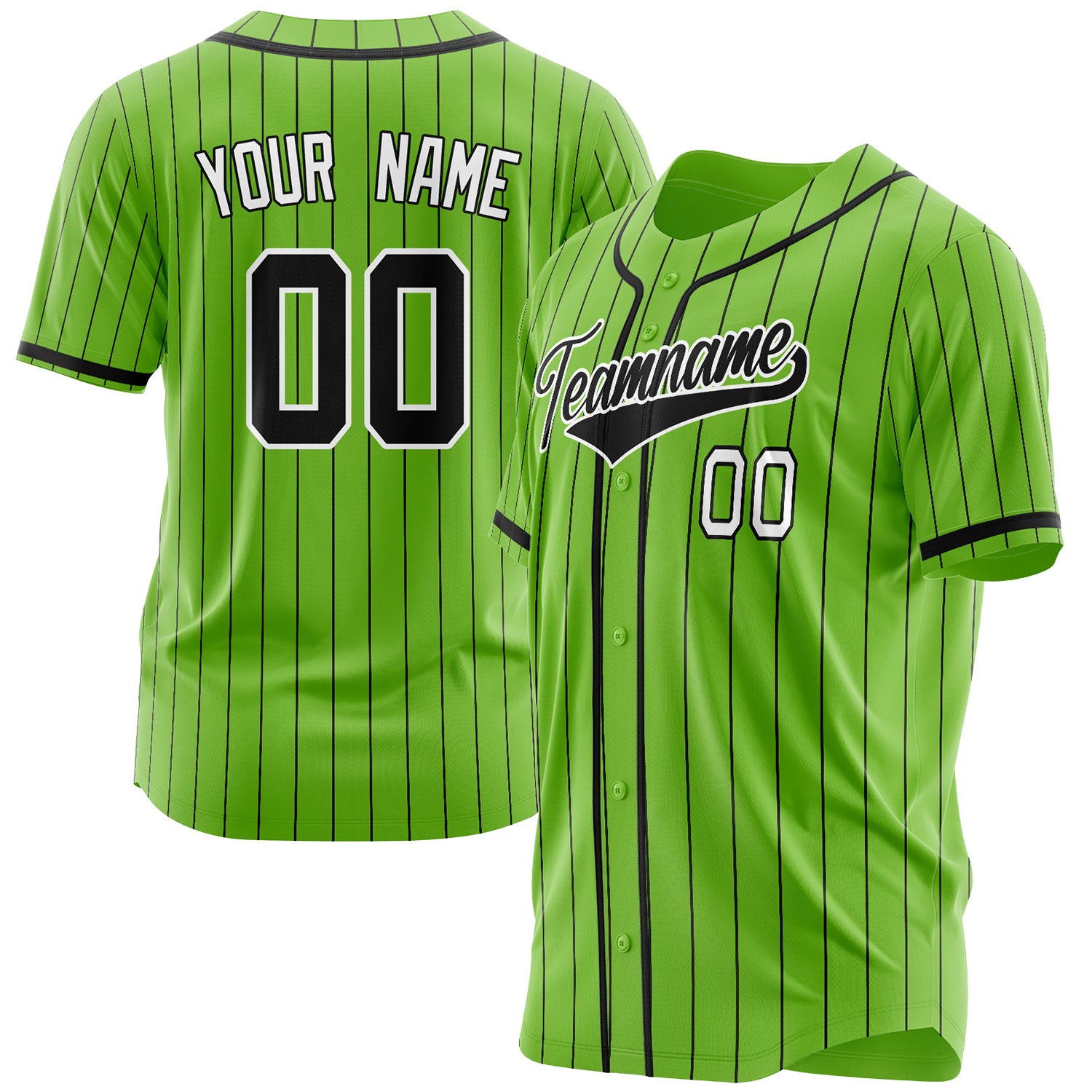 Benutzerdefiniertes Professionelles Neongrün Schwarz Baseballtrikot BB03240607XJ316