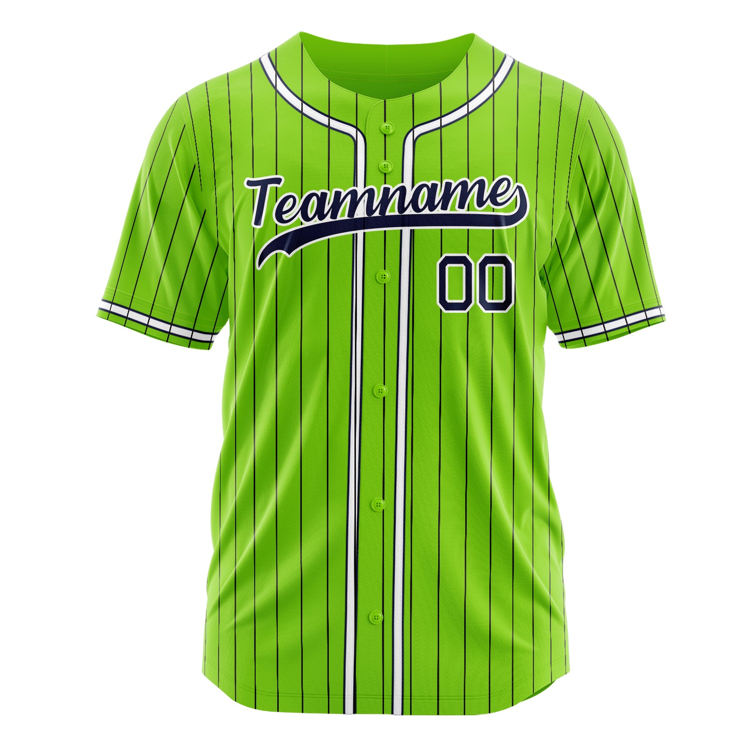 Custom Professional Neon Green Navy Blue Baseball Jersey