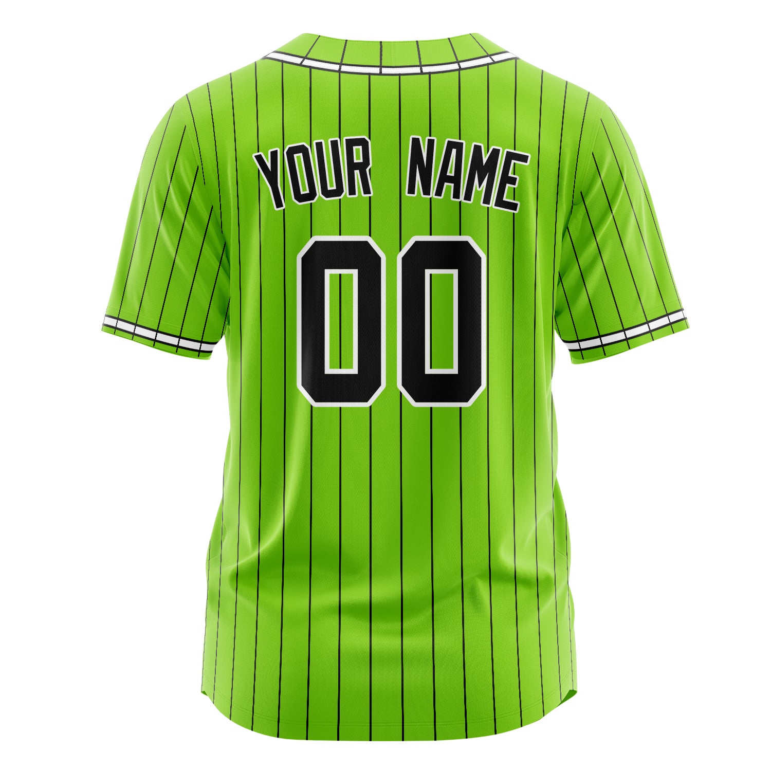 Custom Professional Neon Green Black Baseball Jersey
