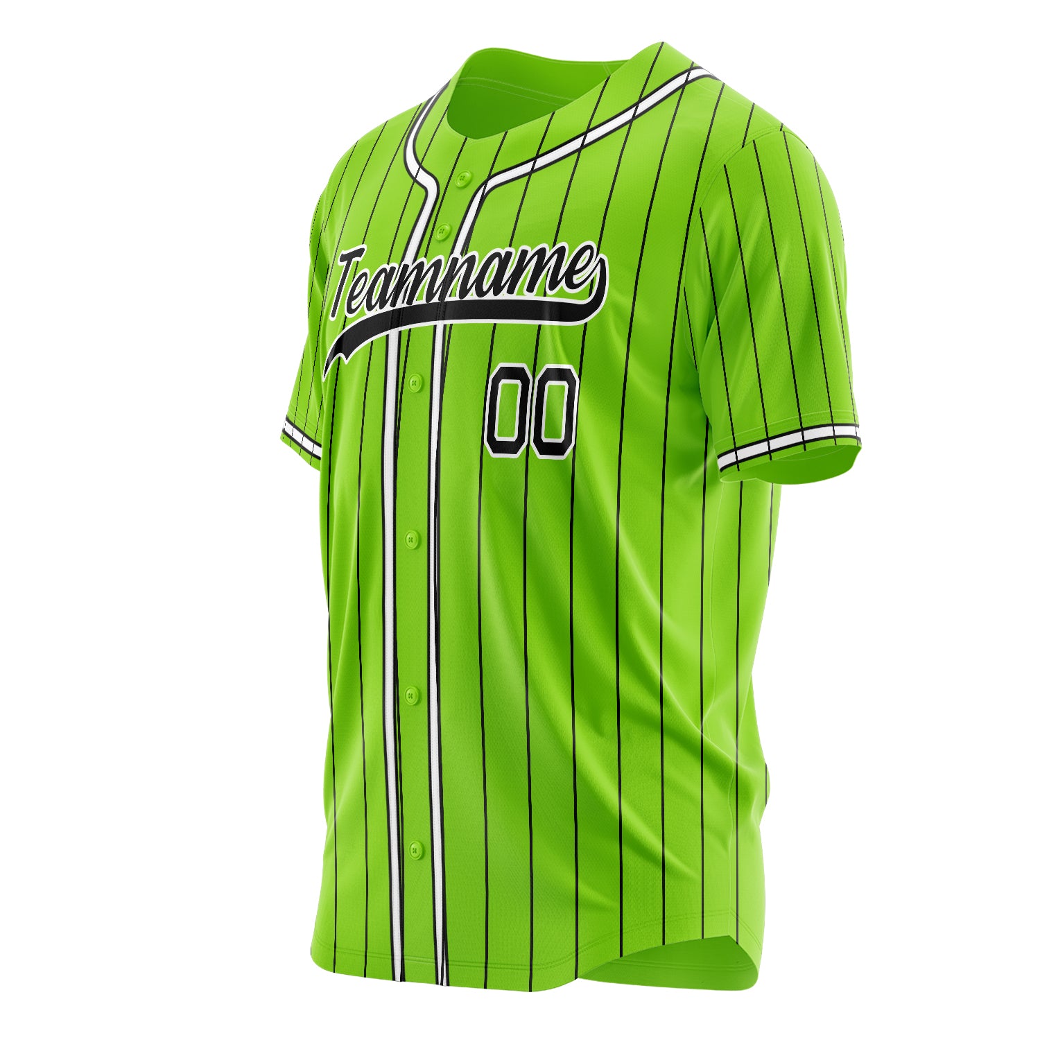 Custom Professional Neon Green Black Baseball Jersey