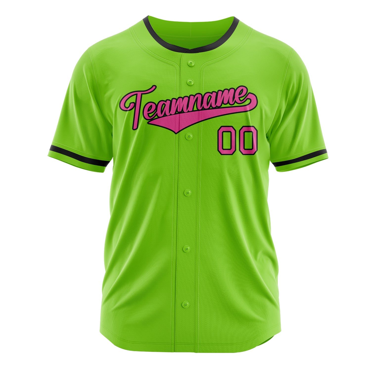 Custom Professional Neon Green Pink Baseball Jersey