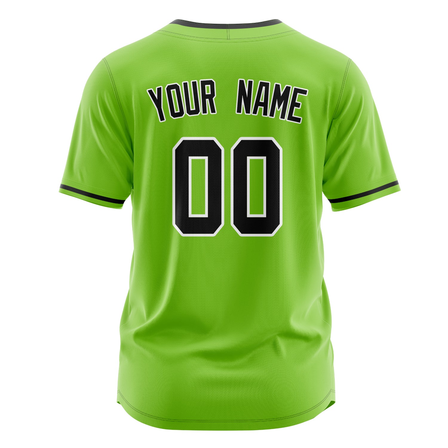 Custom Professional Neon Green Black Baseball Jersey