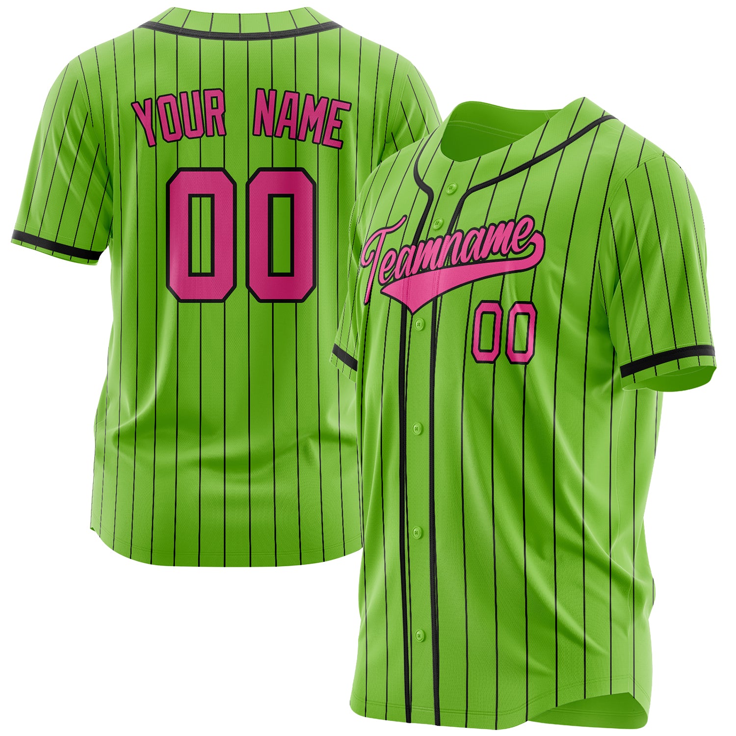 Benutzerdefiniertes Professionelles Neongrün Rosa Baseballtrikot BB03240607XJ326