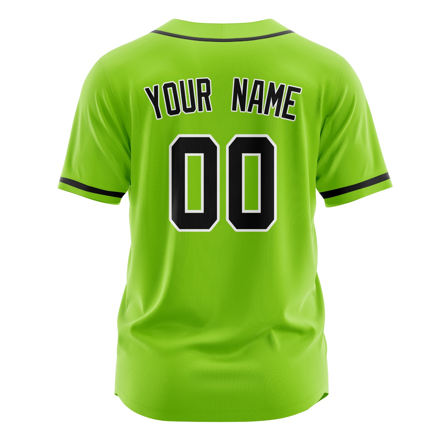 Custom Professional Neon Green Black Baseball Jersey