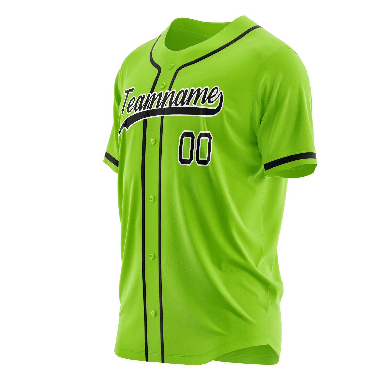 Custom Professional Neon Green Black Baseball Jersey