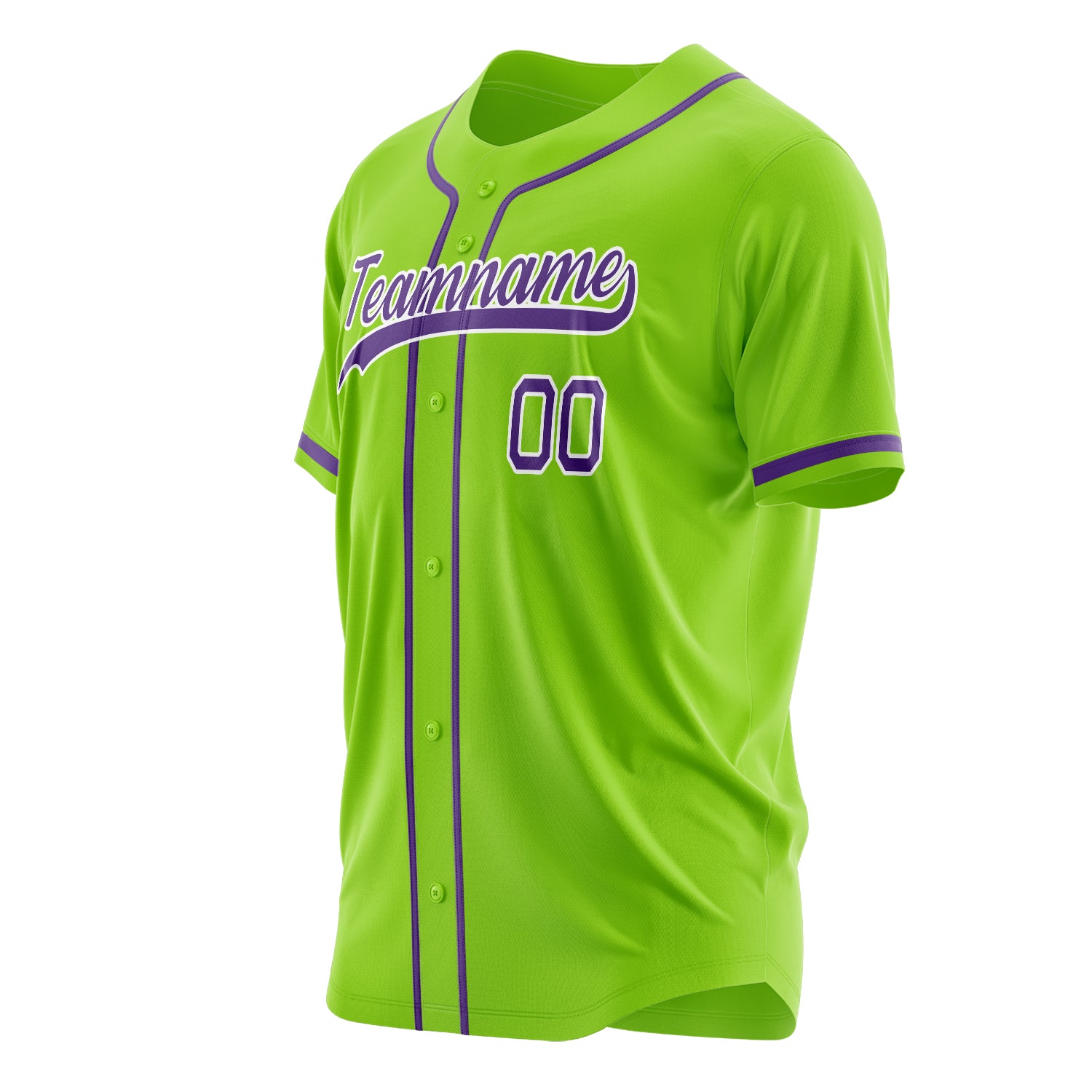 Benutzerdefiniertes Professionelles Neongrün Lila Baseballtrikot