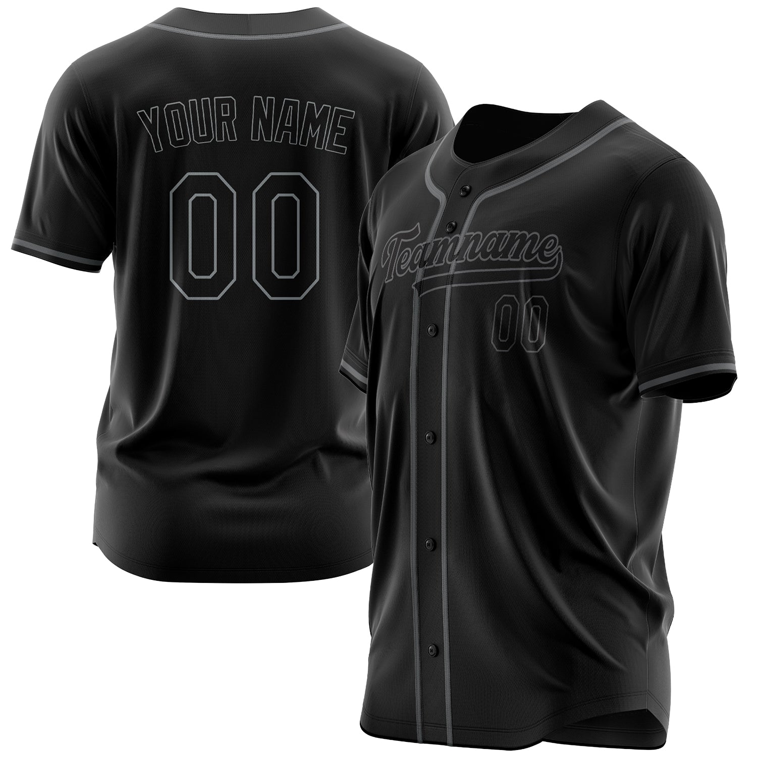 Benutzerdefiniertes Professionelles Schwarz Grau Baseballtrikot BB03240607YX004