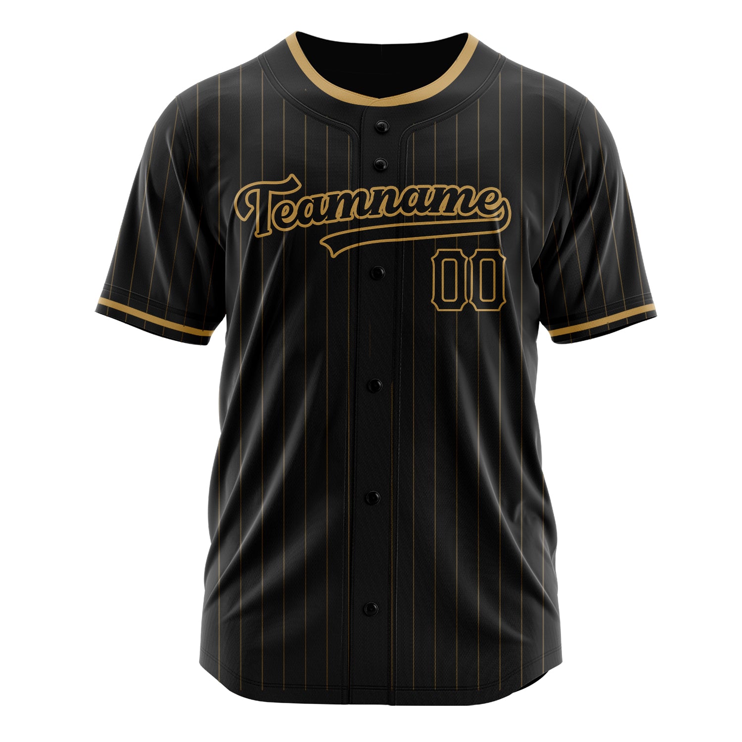 Custom Professional Black Old Gold Baseball Jersey
