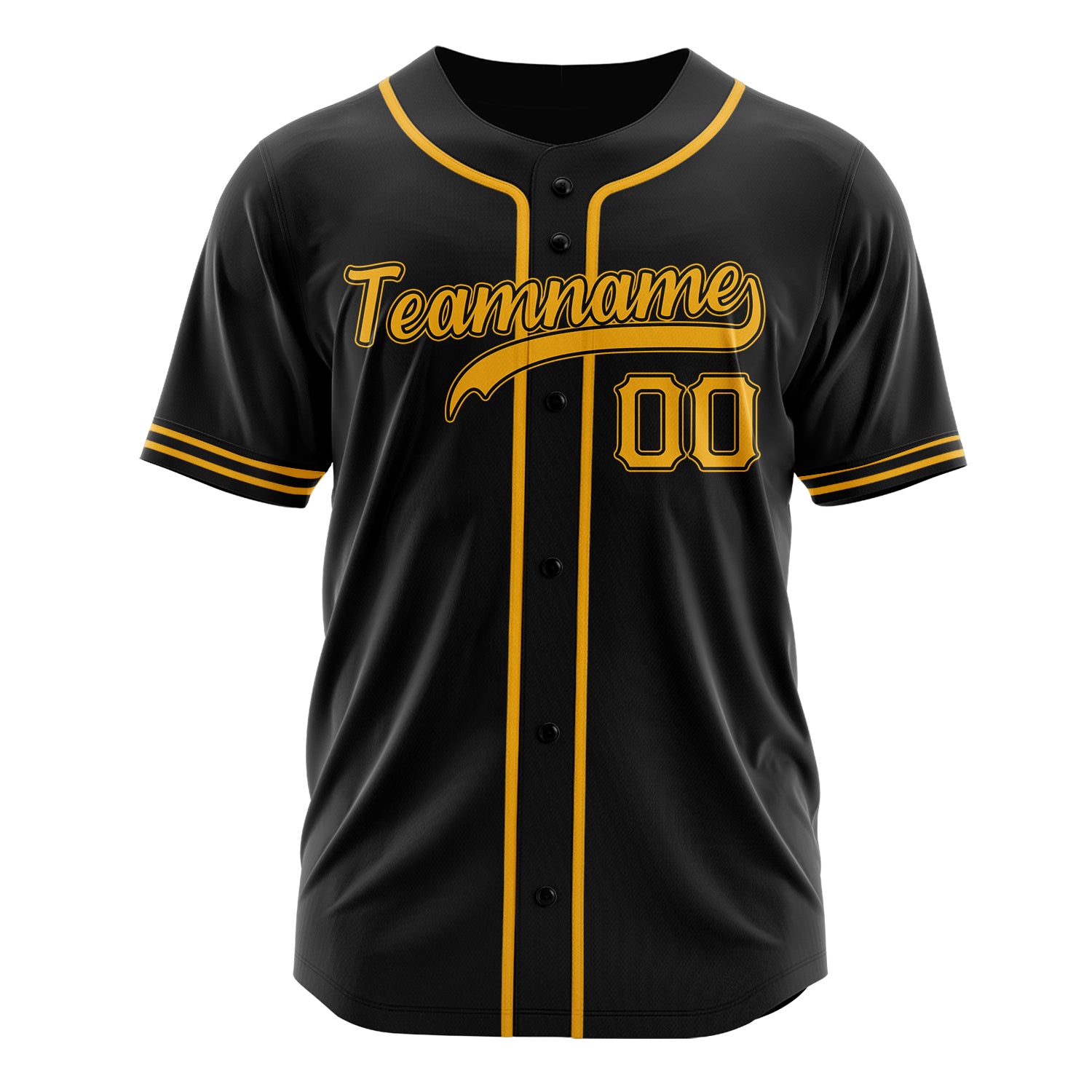 Custom Professional Black Gold Baseball Jersey
