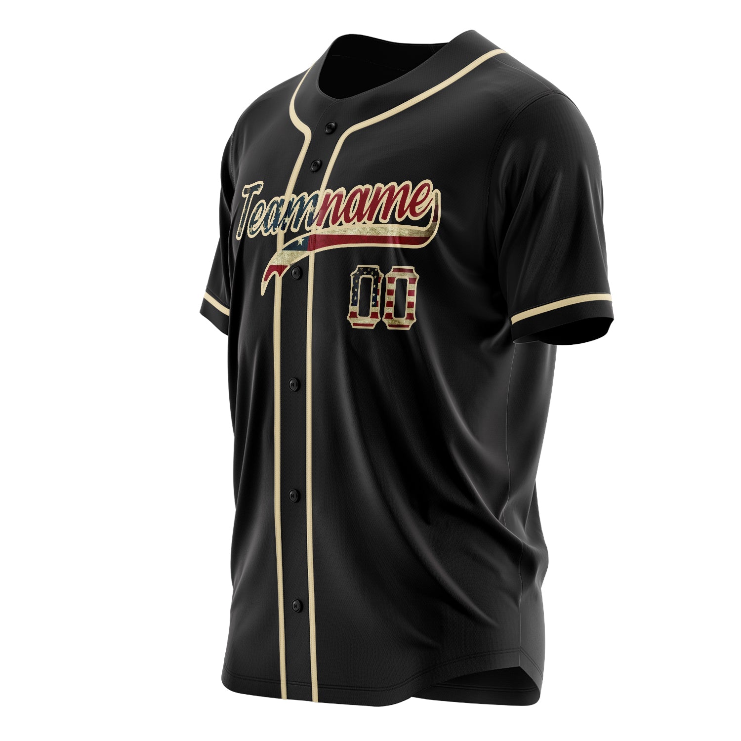 Benutzerdefiniertes Professionelles Schwarz Creme Baseballtrikot