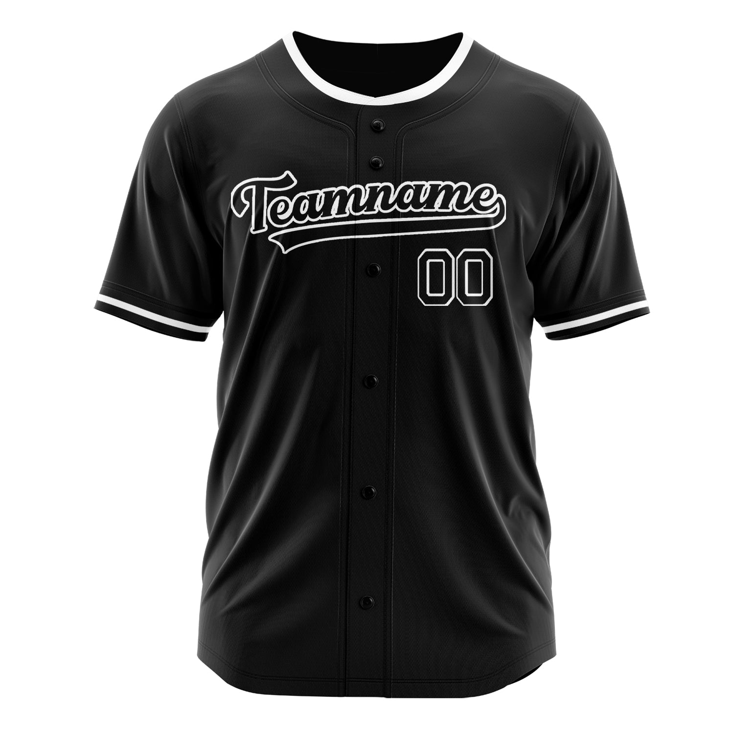 Custom Professional Black White Baseball Jersey
