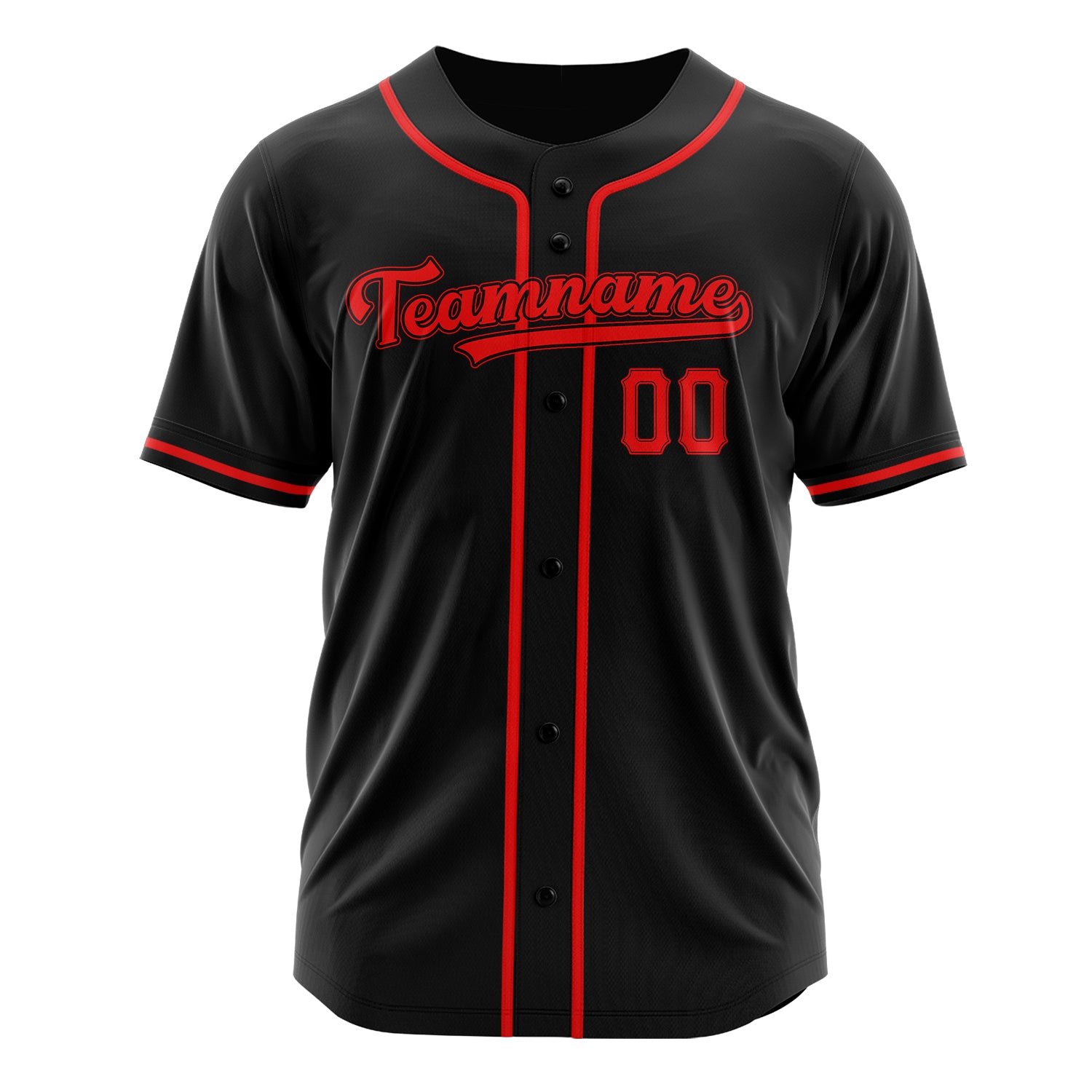 Custom Professional Black Red Baseball Jersey