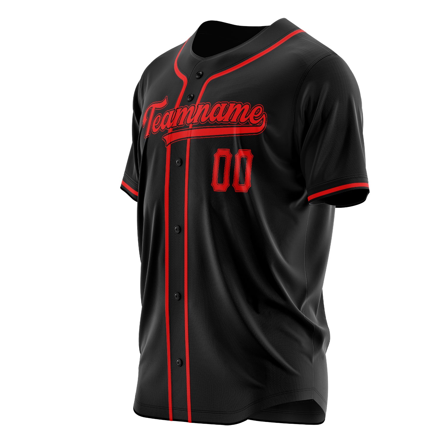 Benutzerdefiniertes Professionelles Schwarz Rot Baseballtrikot