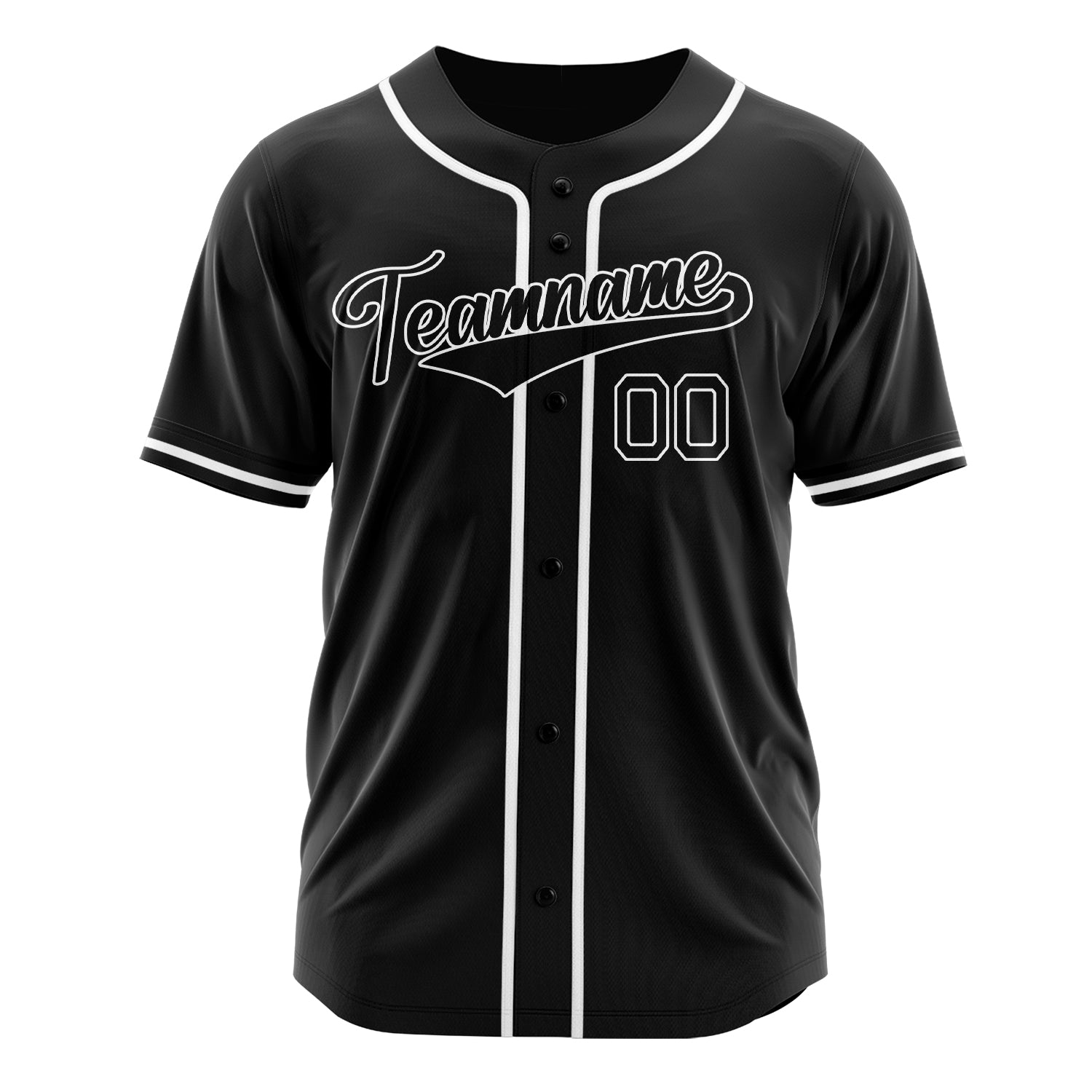 Custom Professional Black White Baseball Jersey