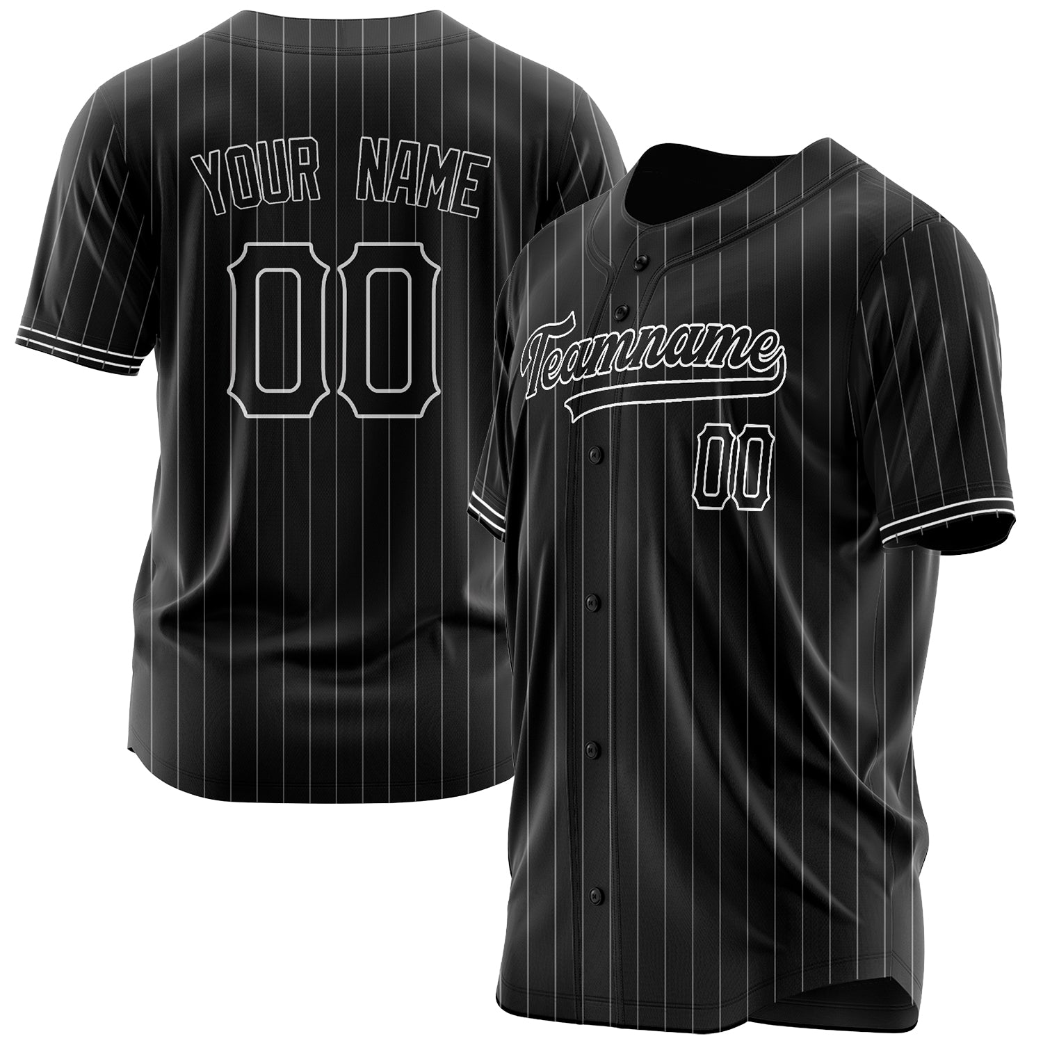 Benutzerdefiniertes Professionelles Schwarz Weiß Baseballtrikot BB03240607YX018