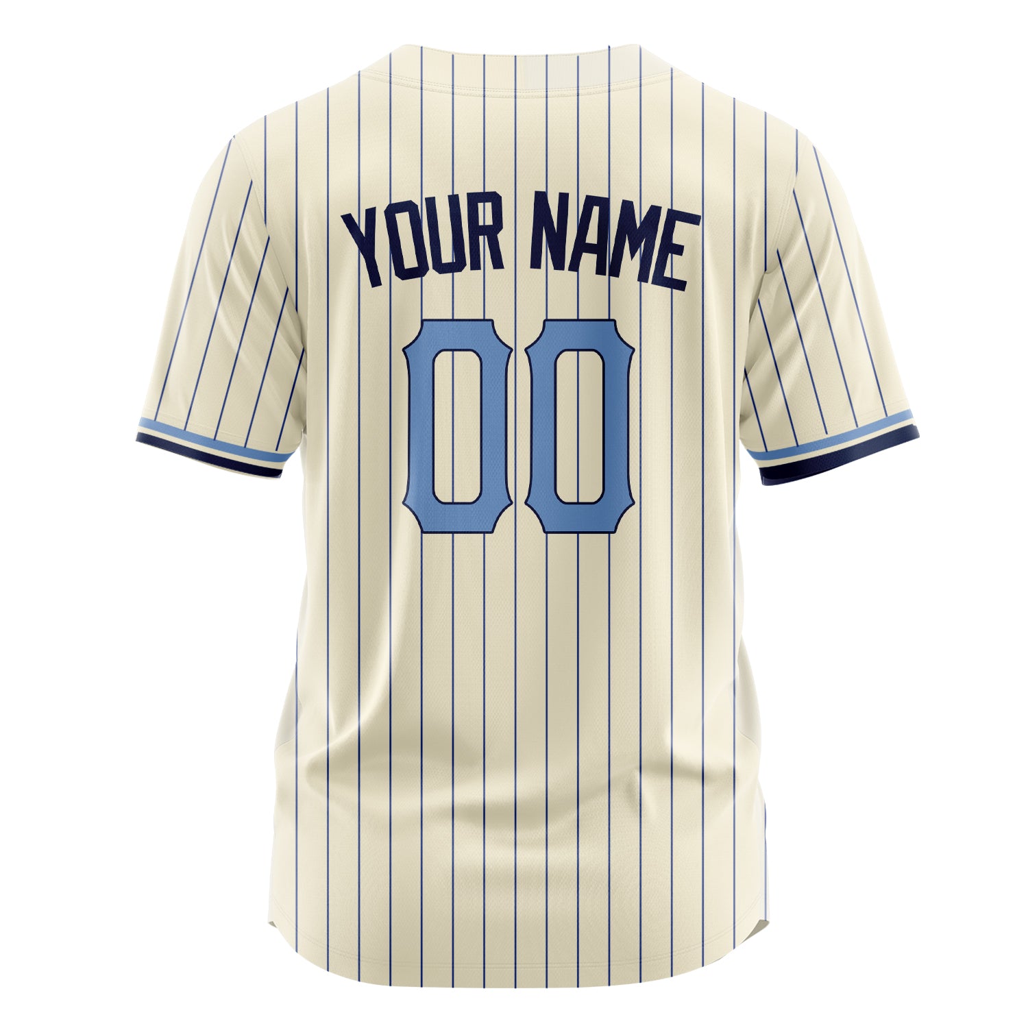 Custom Professional Cream Light Blue Baseball Jersey