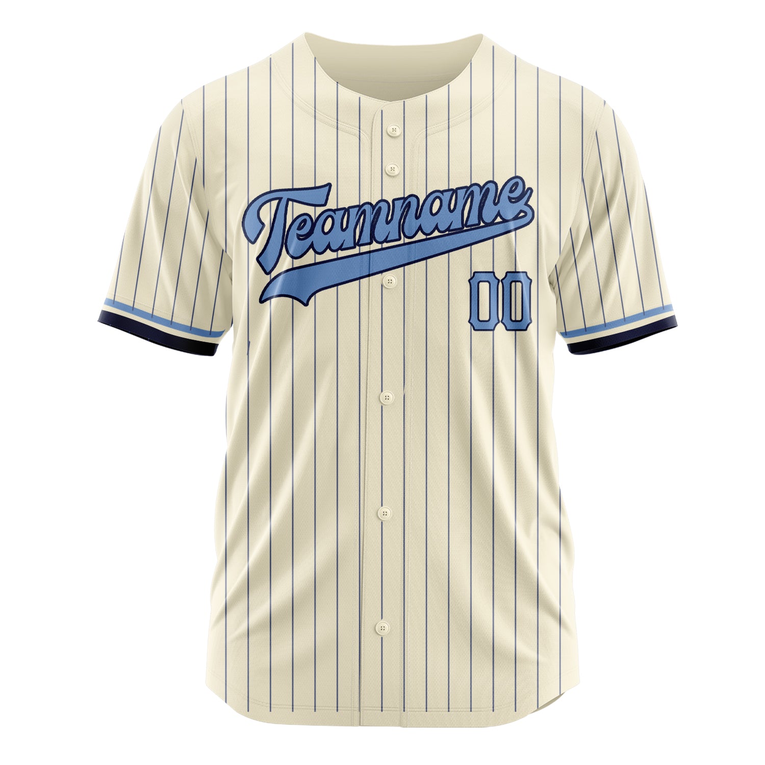 Custom Professional Cream Light Blue Baseball Jersey