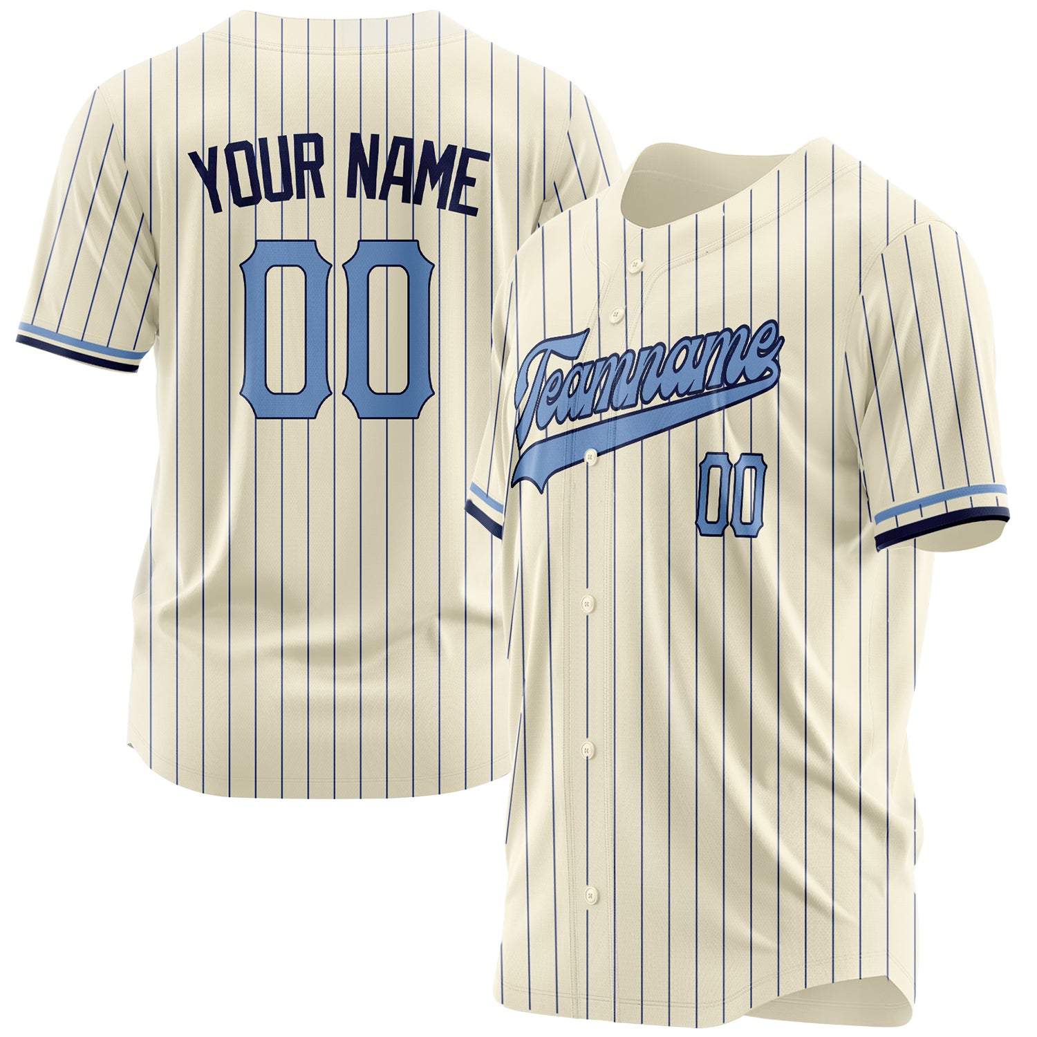 Benutzerdefiniertes Professionelles Creme Hellblau Baseballtrikot BB03240607YX041