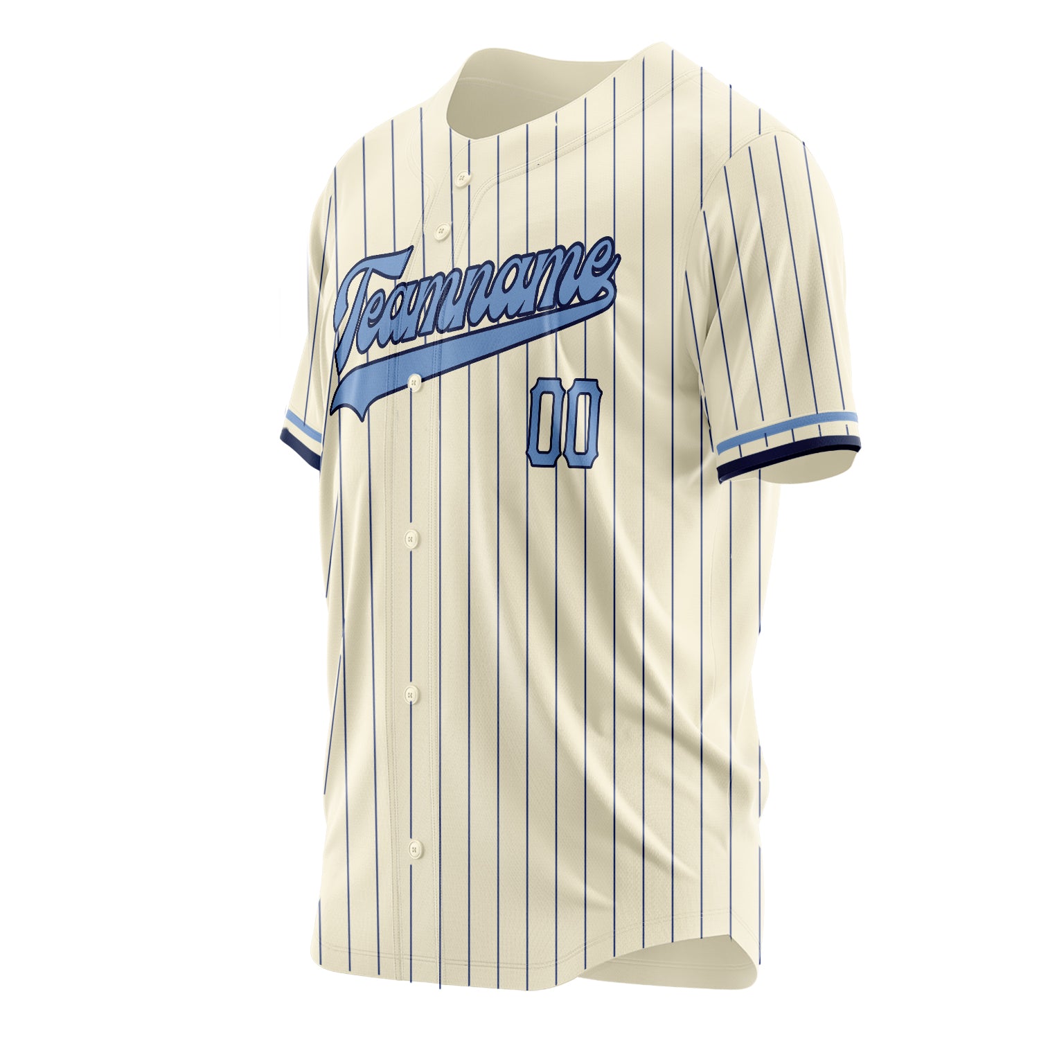 Custom Professional Cream Light Blue Baseball Jersey