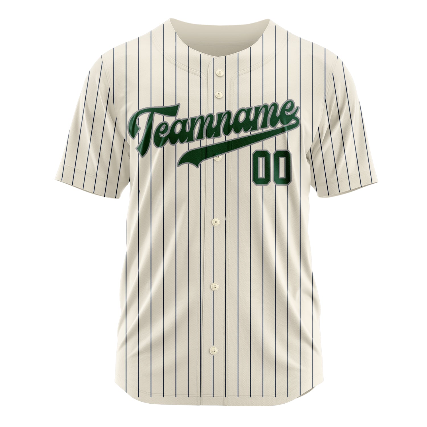 Custom Professional Cream Green Baseball Jersey