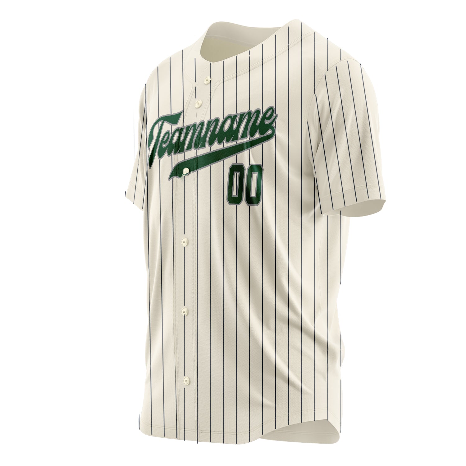 Custom Professional Cream Green Baseball Jersey