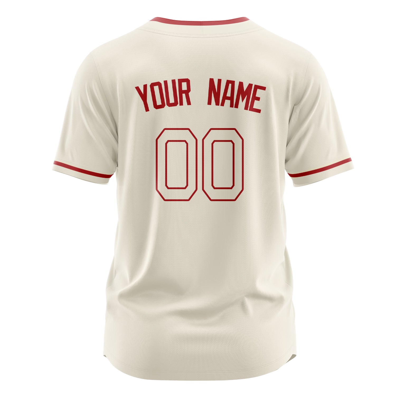 Custom Professional Cream Red Baseball Jersey