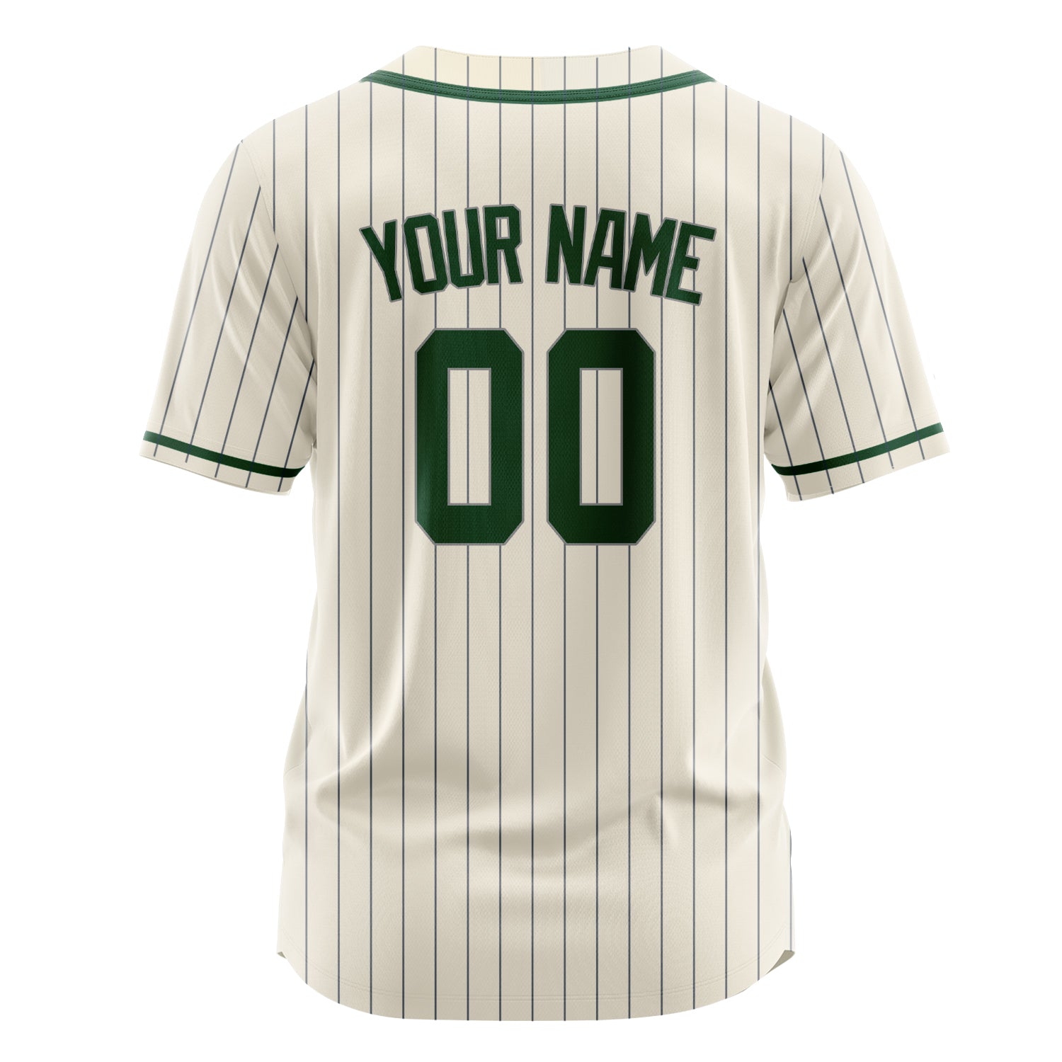 Custom Professional Cream Green Baseball Jersey