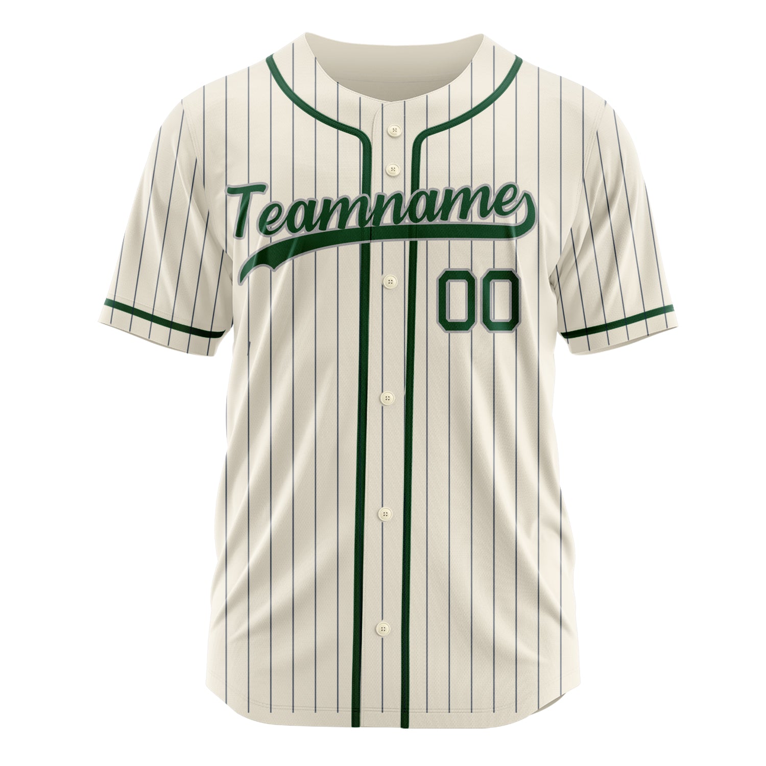 Custom Professional Cream Green Baseball Jersey