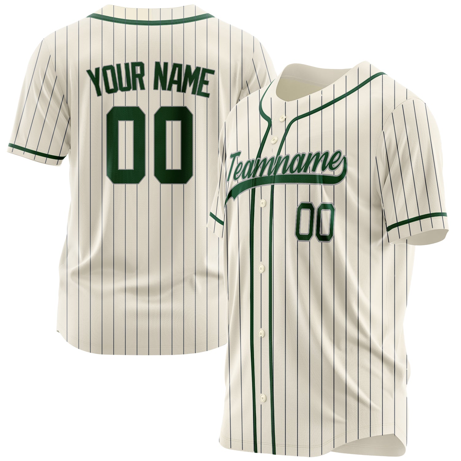 Benutzerdefiniertes Professionelles Creme Grün Baseballtrikot BB03240607YX044