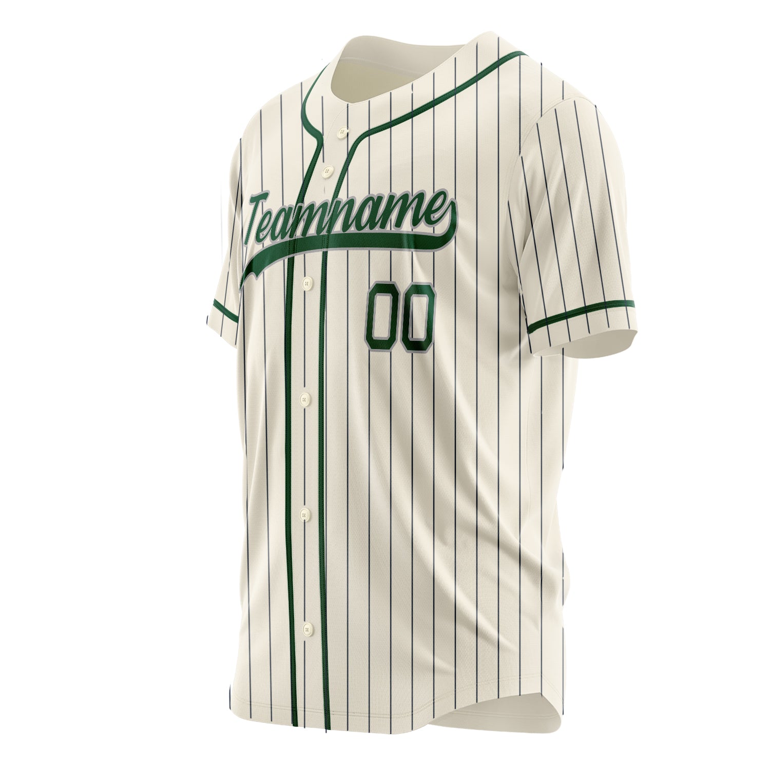 Custom Professional Cream Green Baseball Jersey