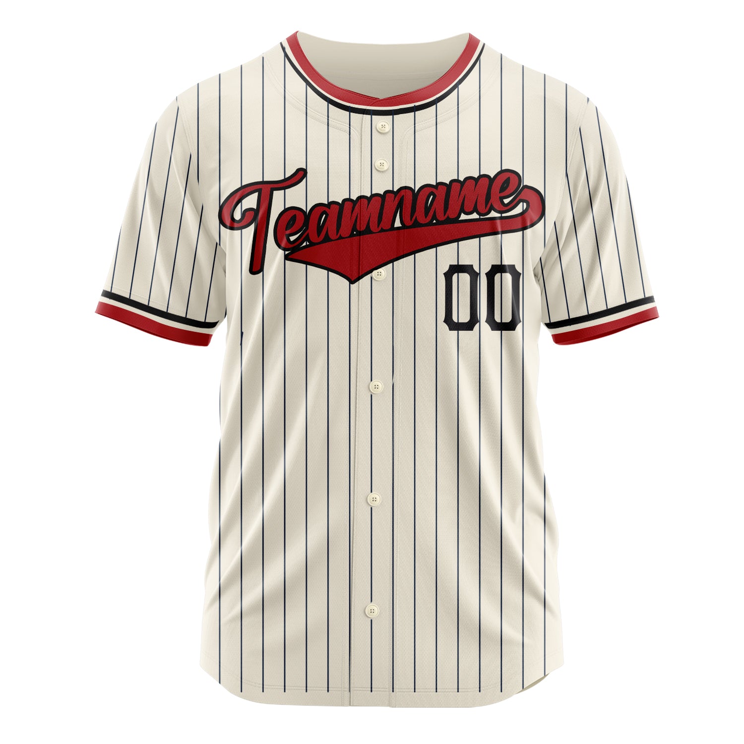 Custom Professional Cream Red Baseball Jersey