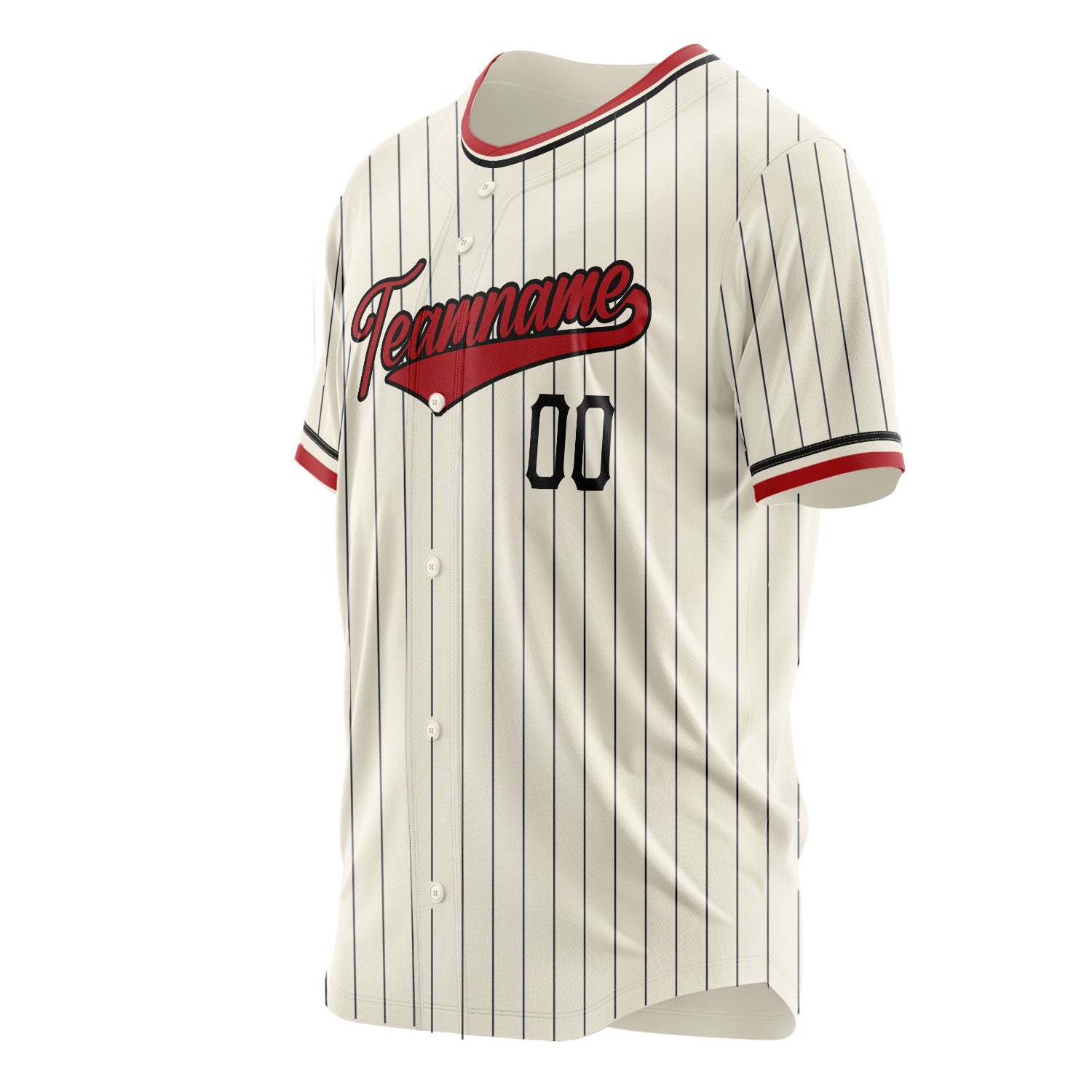 Custom Professional Cream Red Baseball Jersey