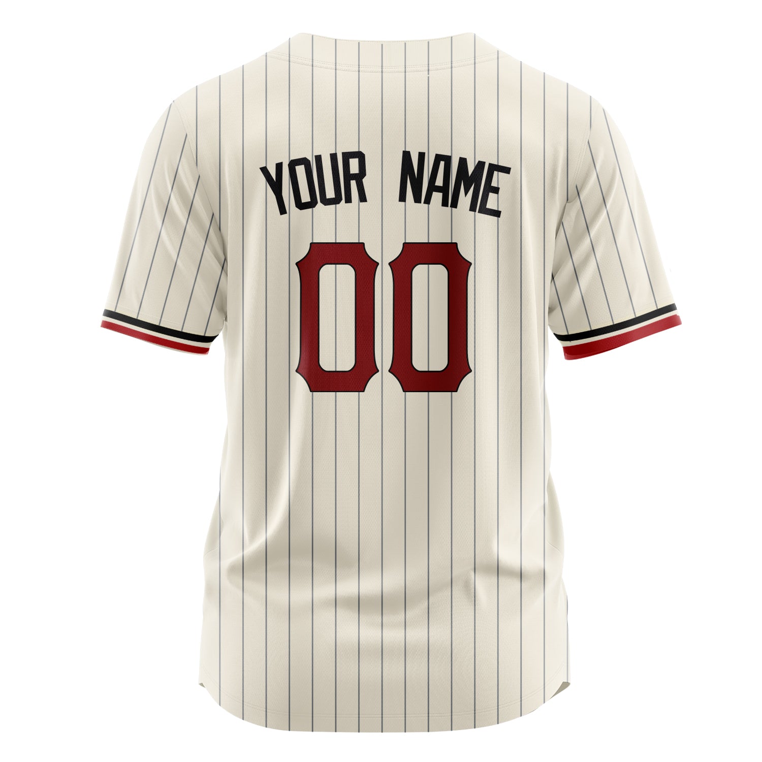 Custom Professional Cream Red Baseball Jersey