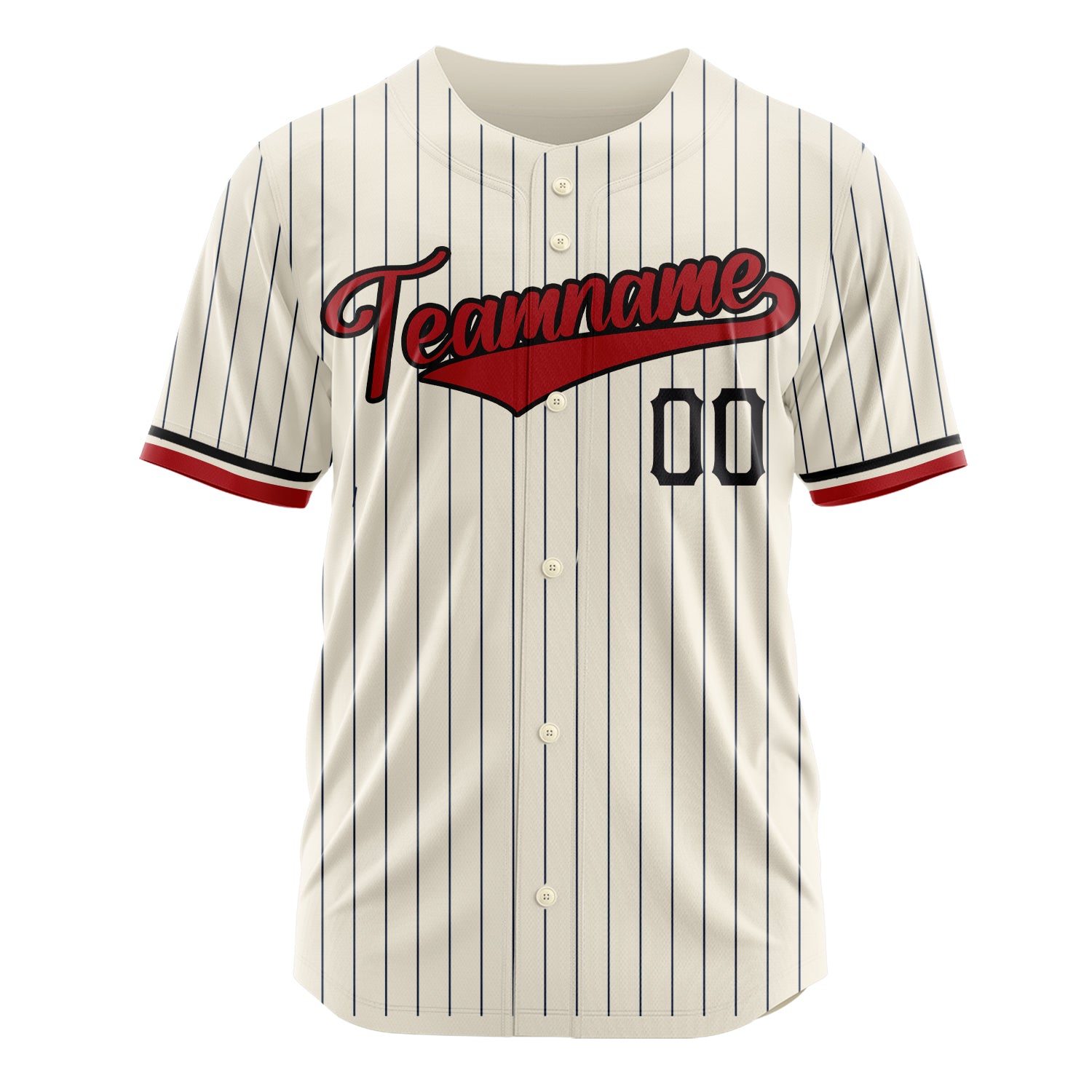 Custom Professional Cream Red Baseball Jersey